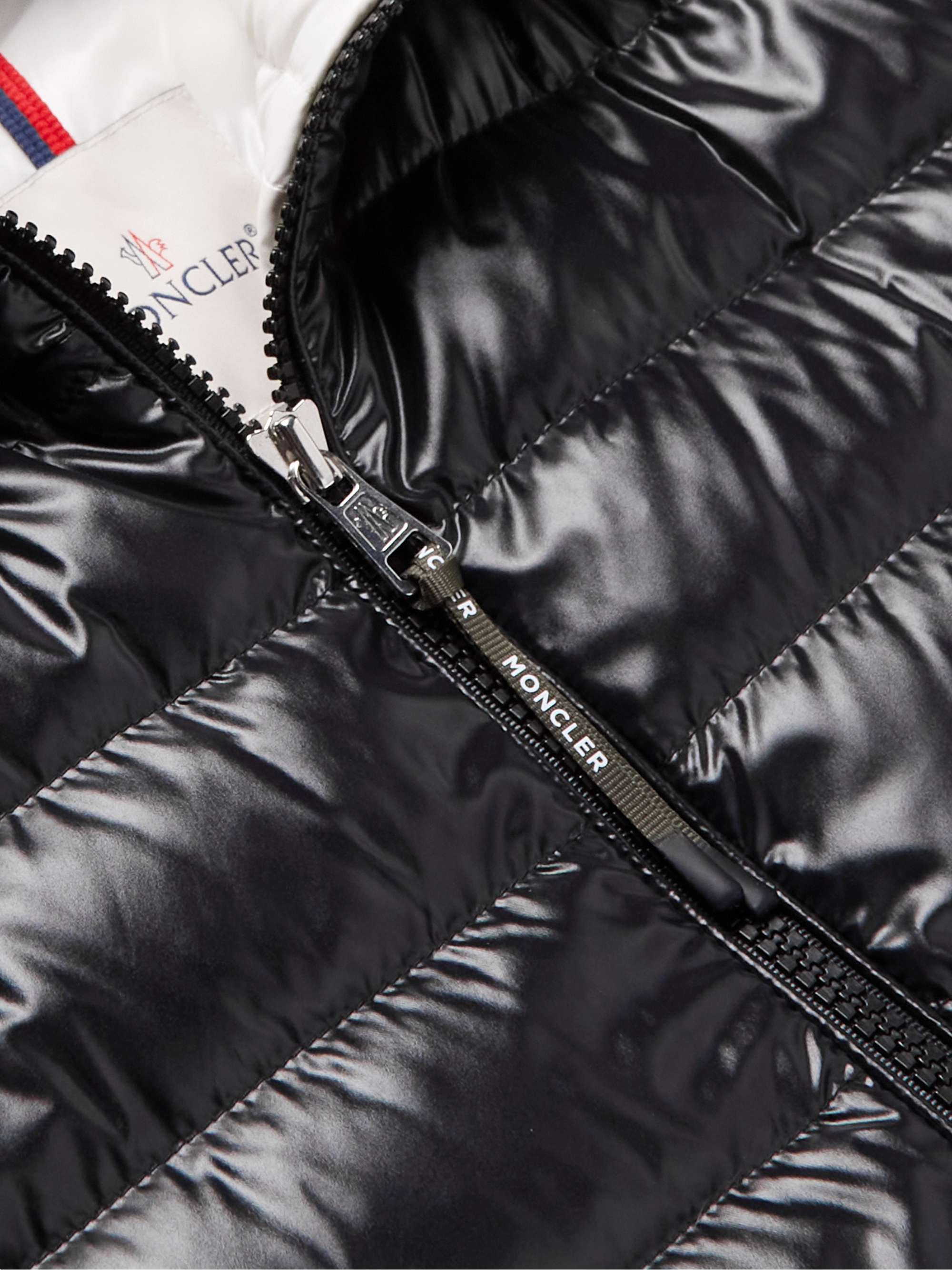 Galion Logo-Appliquéd Quilted Glossed-Shell Hooded Down Jacket view