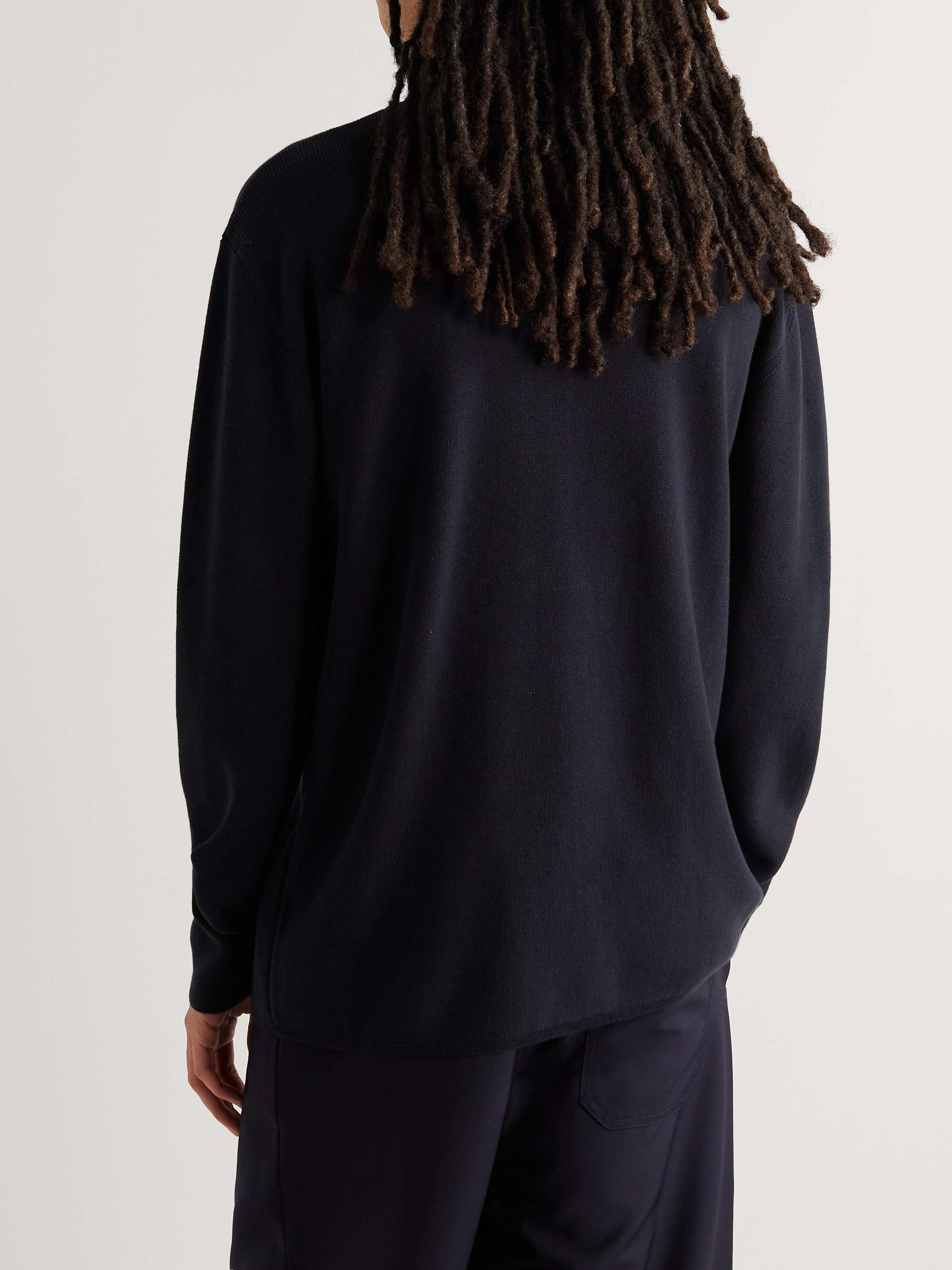Logo-Appliquéd Shell-Trimmed Cotton Sweater view