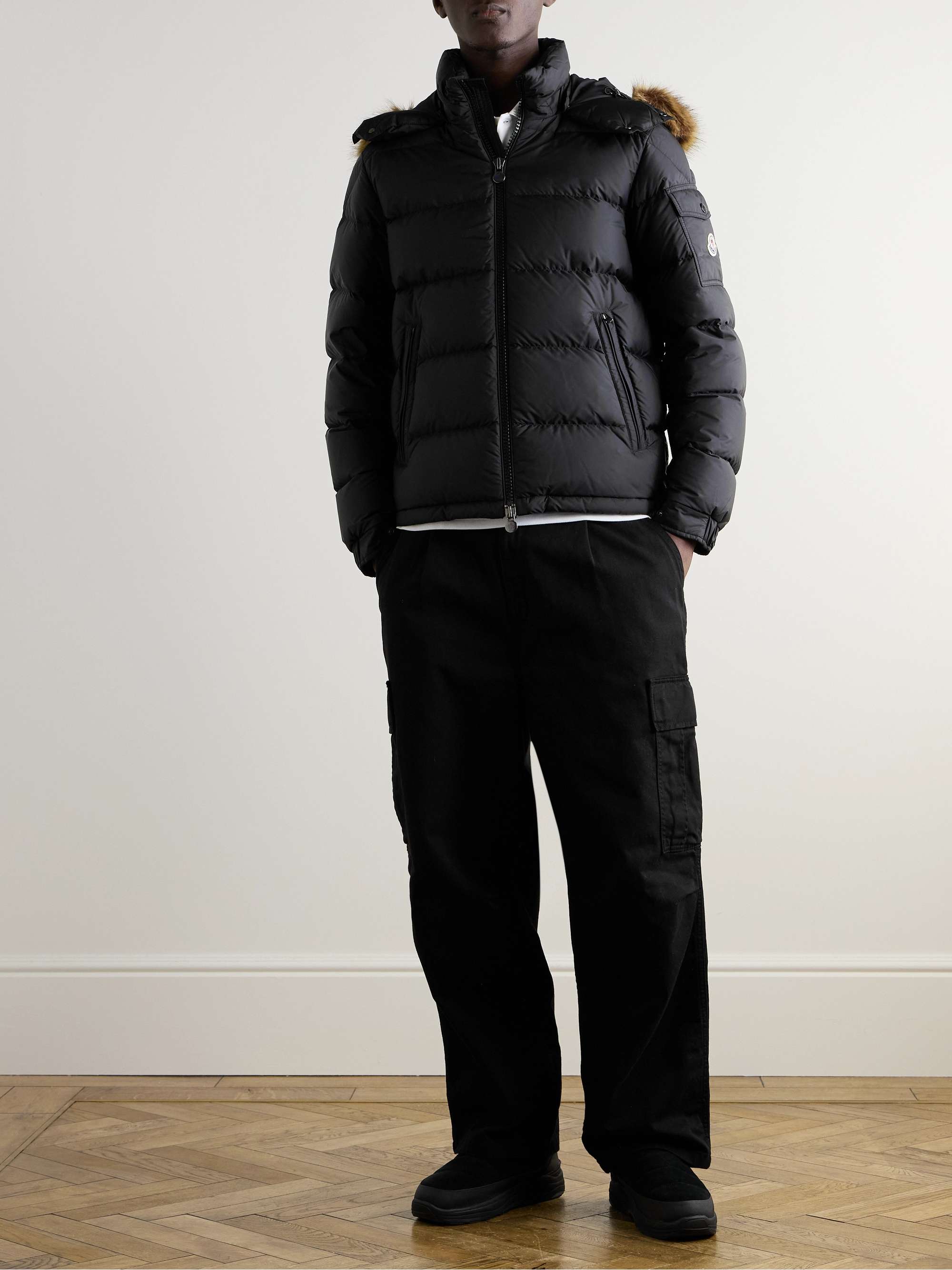 Moncler Mayaf Faux Fur-Trimmed Quilted Shell Down Jacket view