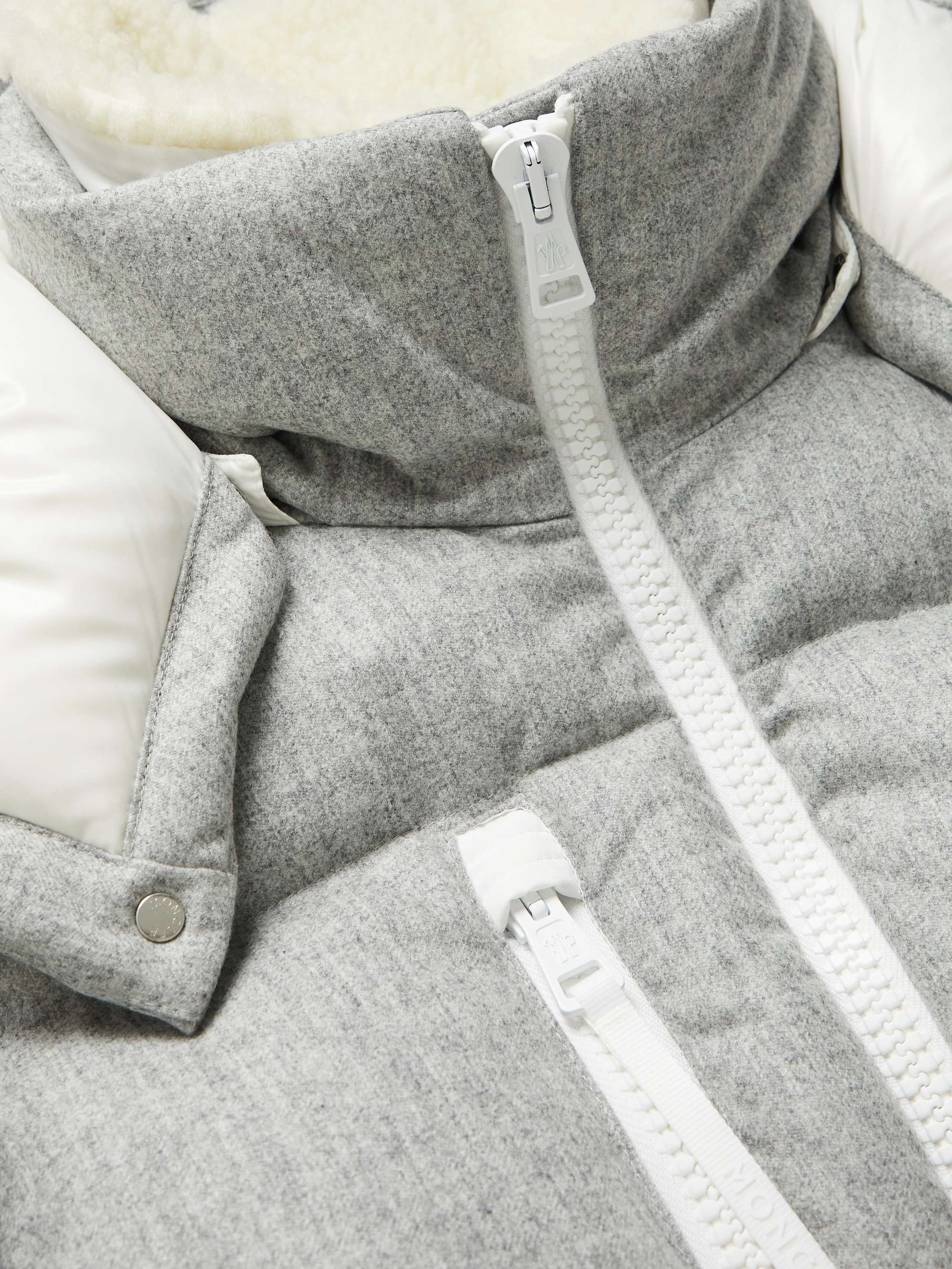 Tarentaise Quilted Virgin Wool-Flannel Hooded Down Jacket view
