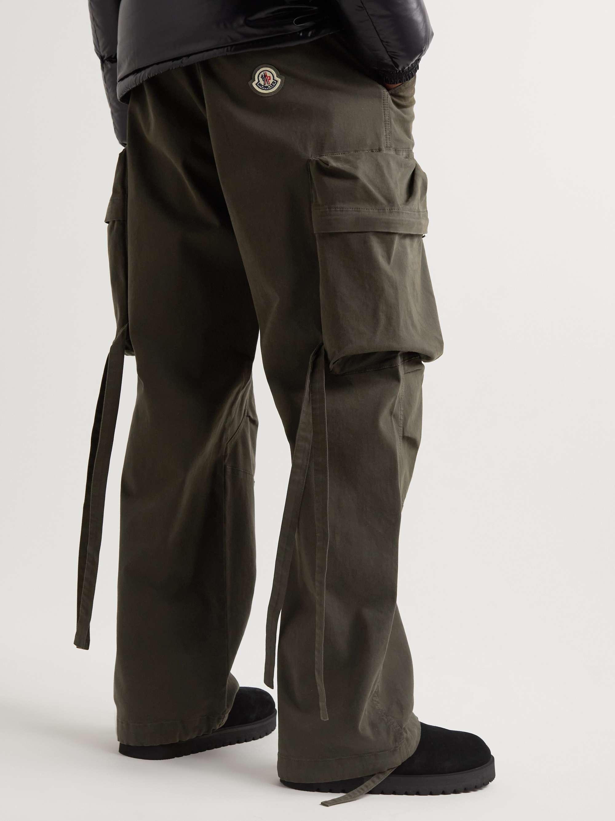 Wide-Leg Stretch-Cotton Cargo Trousers view