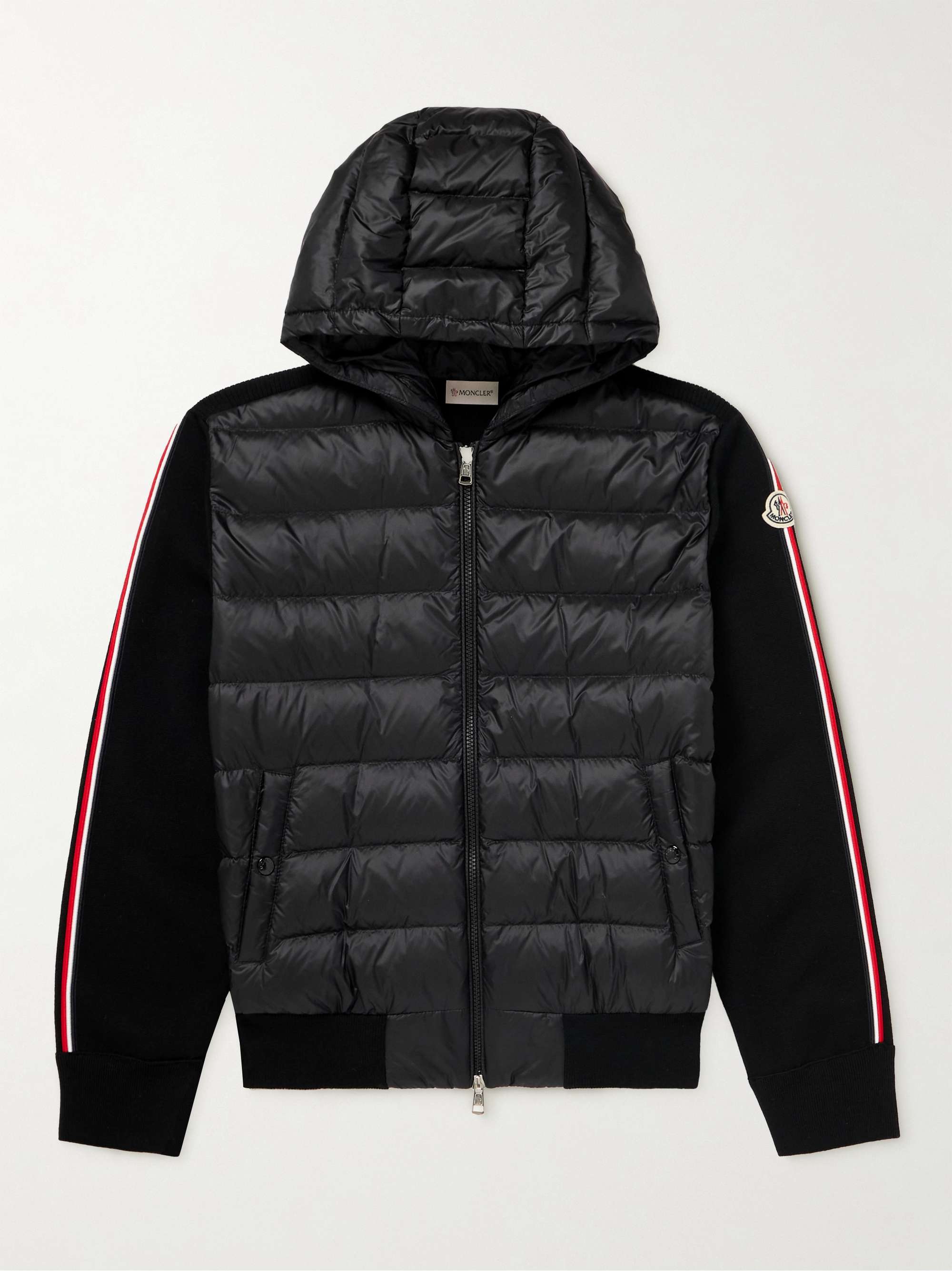 Slim-Fit Ribbed Wool and Quilted Shell Down Hooded Zip-Up Cardigan view