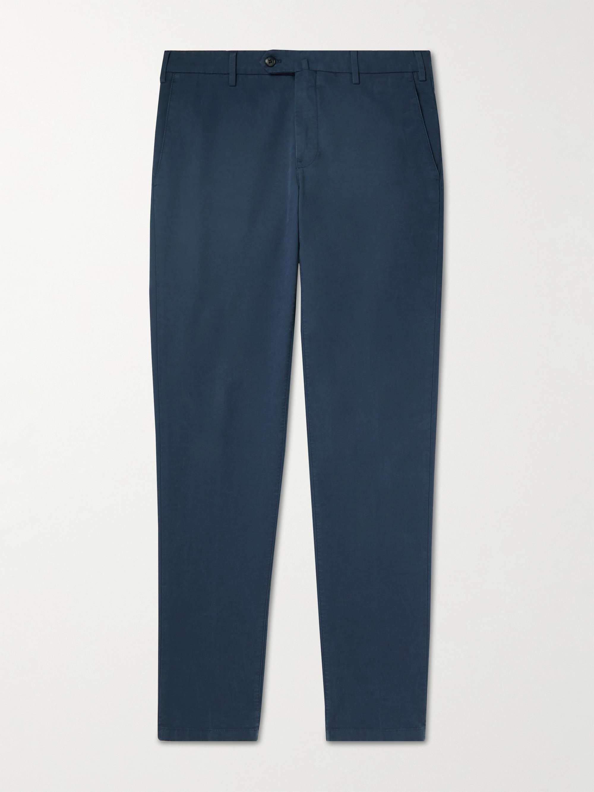 Pantaflat Slim-Fit Pleated Stretch-Cotton Trousers view