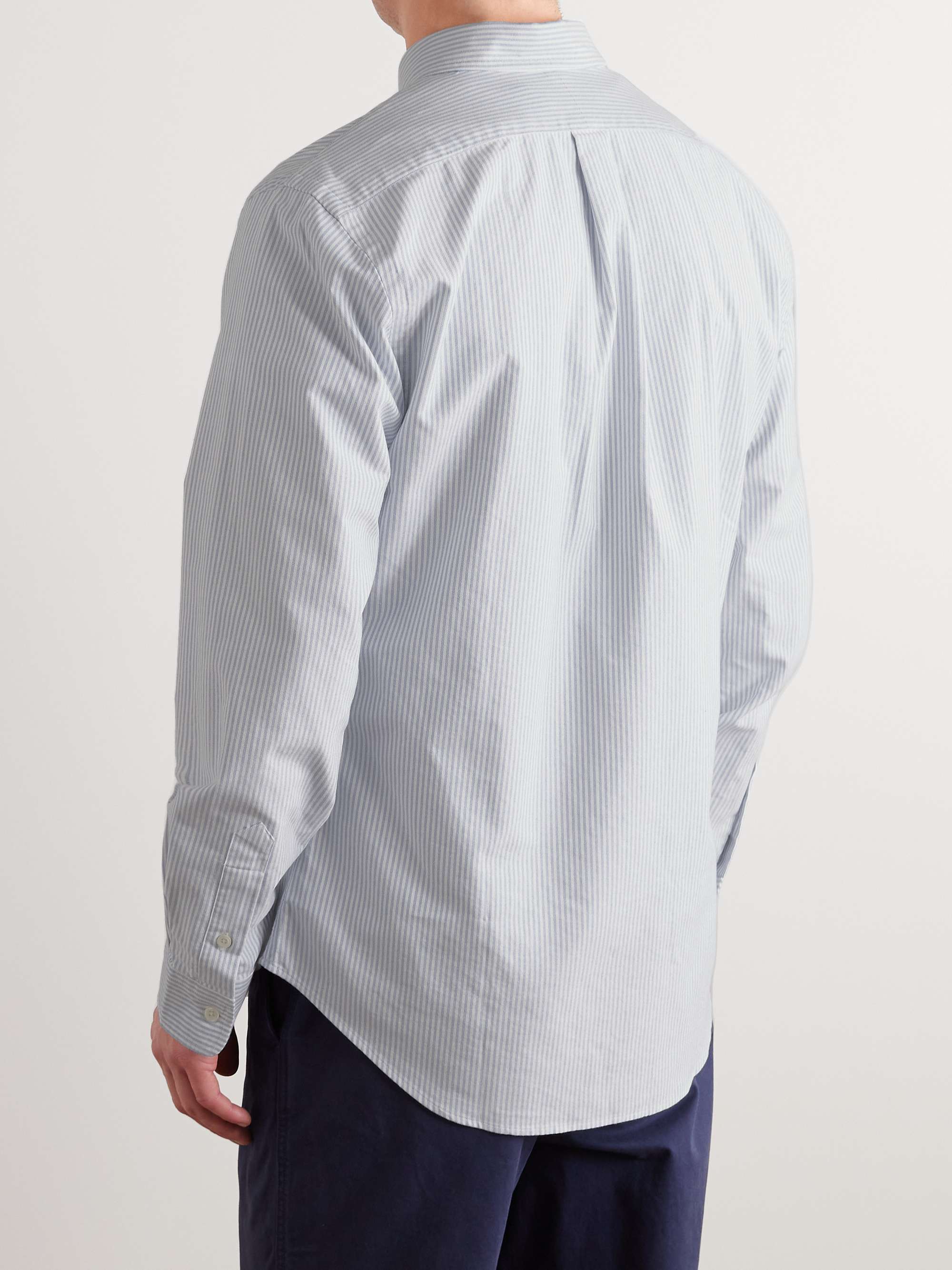 Slim-Fit Striped Cotton Oxford Shirt view