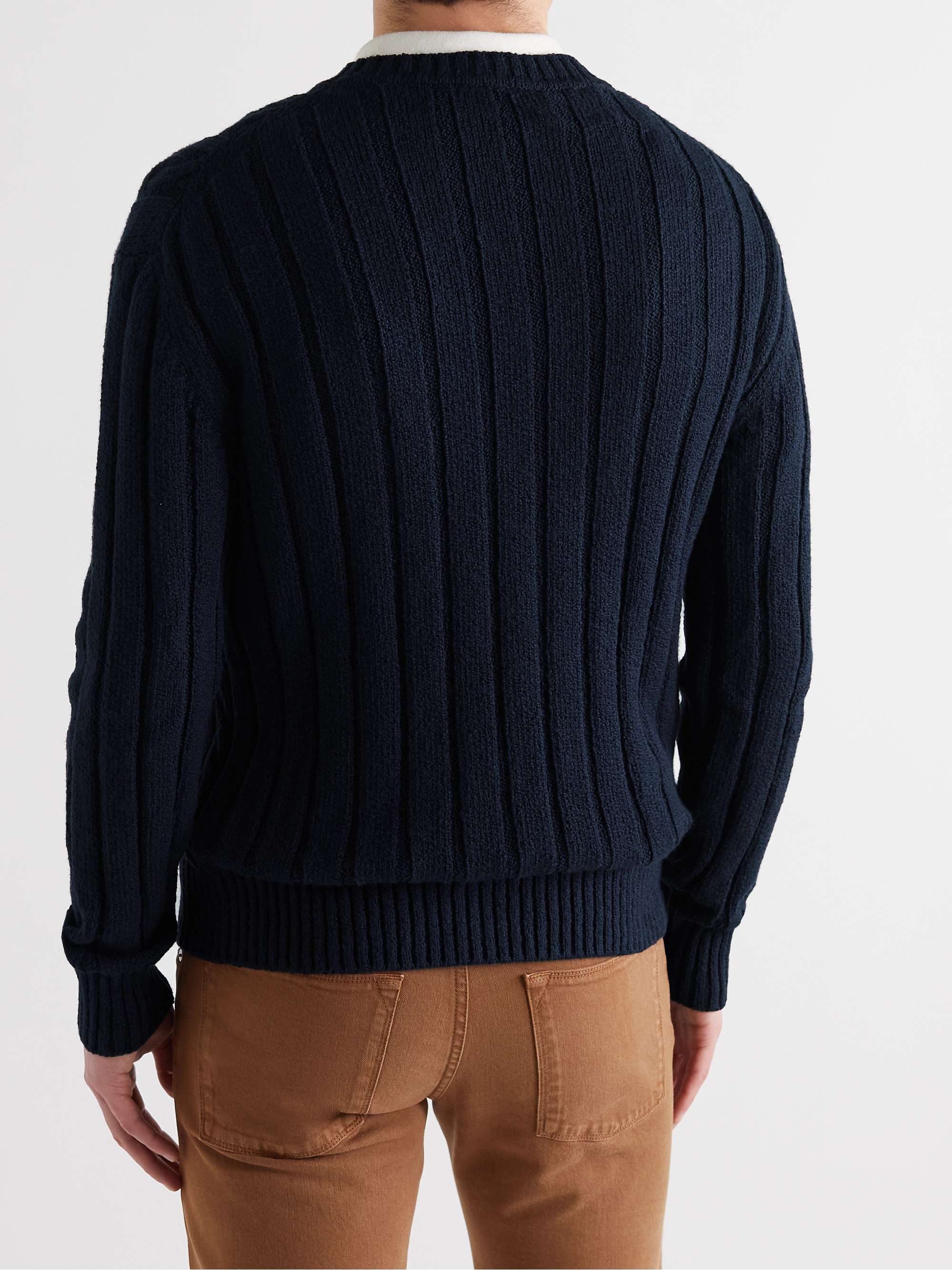 Slim-Fit Cable-Knit Cotton Sweater view