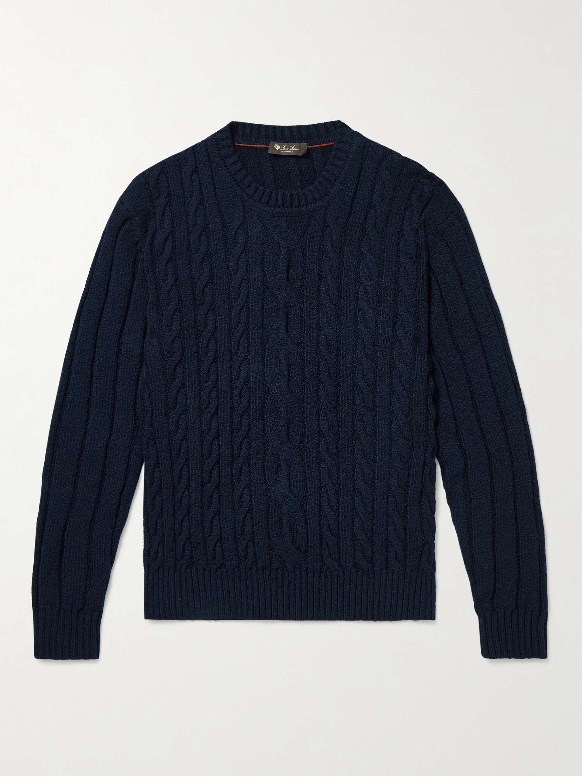 Slim-Fit Cable-Knit Cotton Sweater view