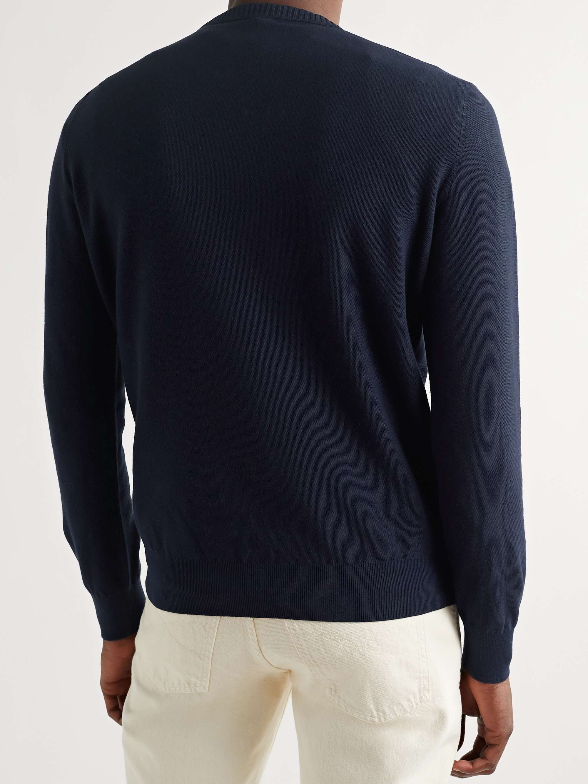 Slim-Fit Cotton and Silk-Blend Sweater view