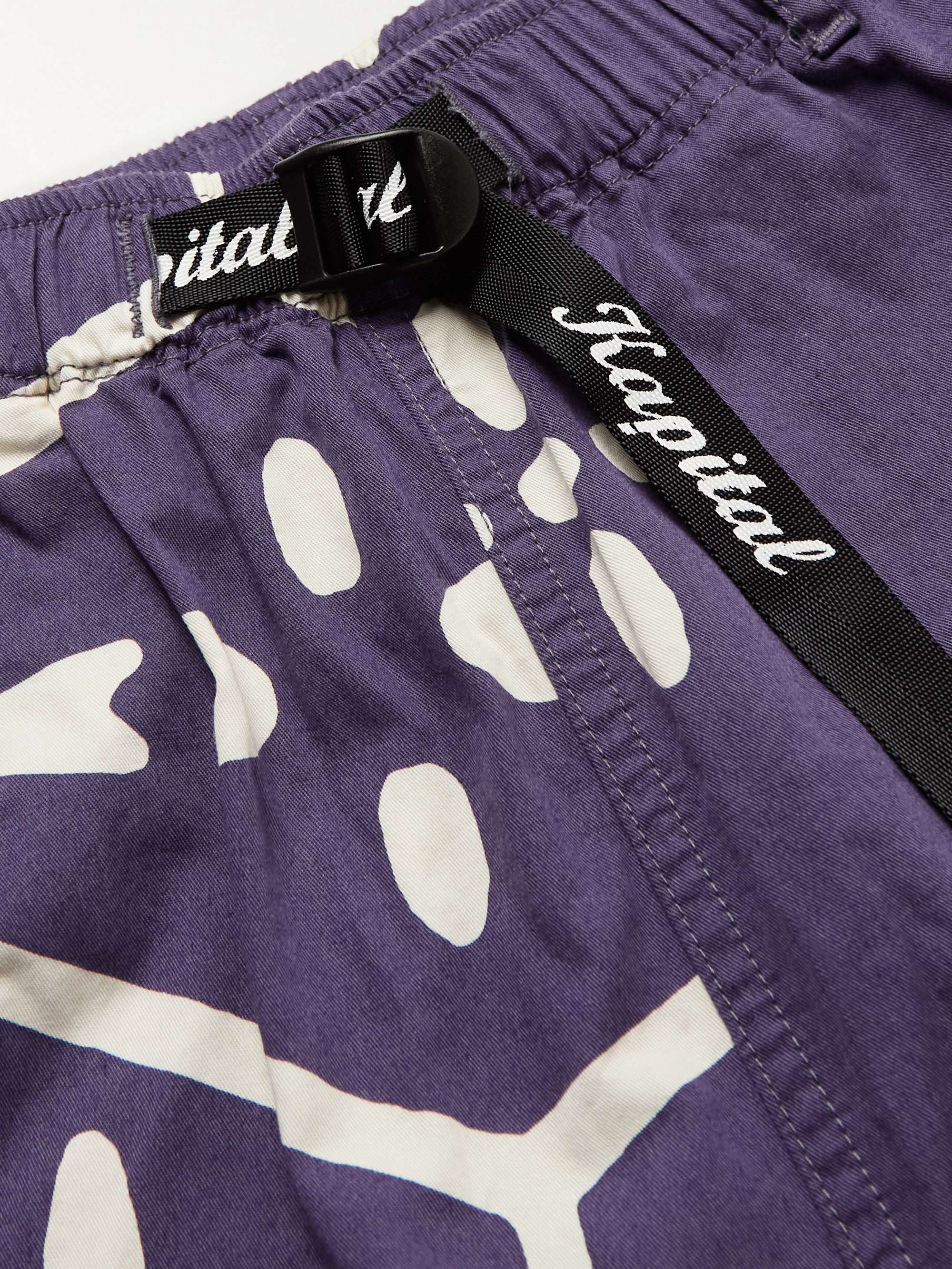 Straight-Leg Printed Combed Cotton-Twill Shorts view