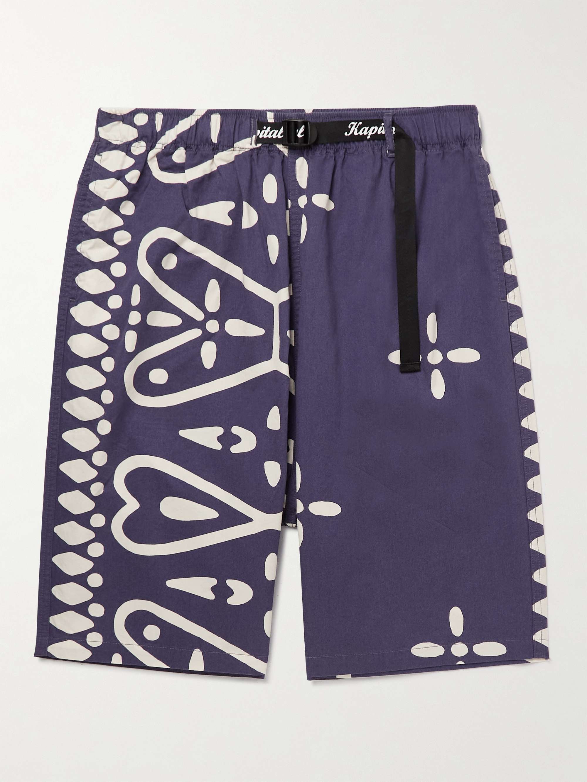 Straight-Leg Printed Combed Cotton-Twill Shorts view