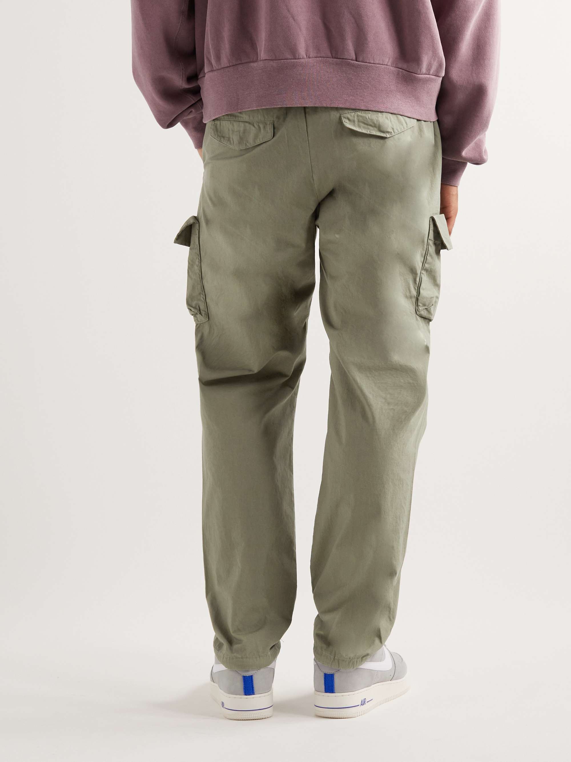 Straight-Leg Cotton-Poplin Cargo Trousers view