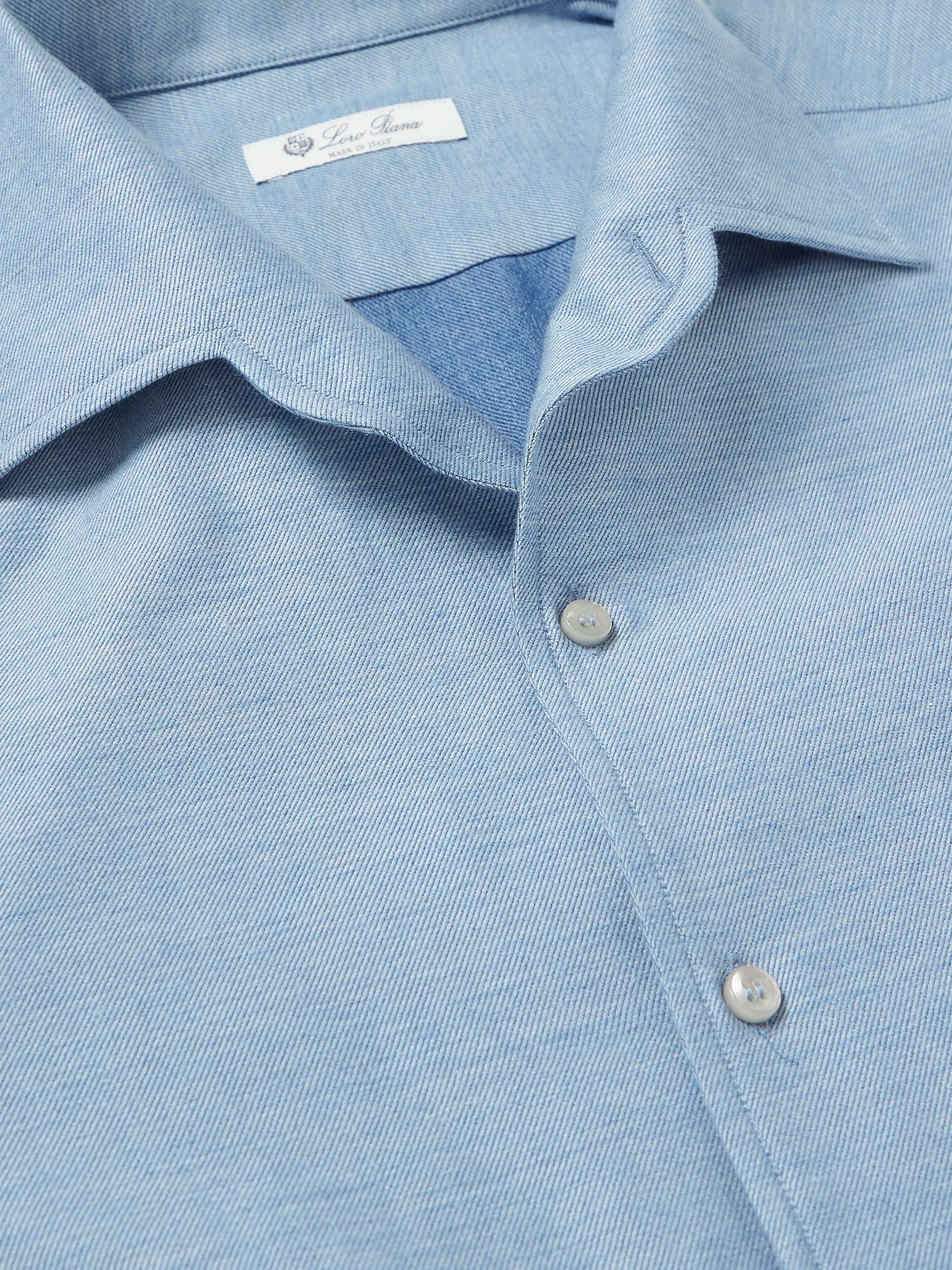 André Cotton and Cashmere-Blend Twill Shirt view