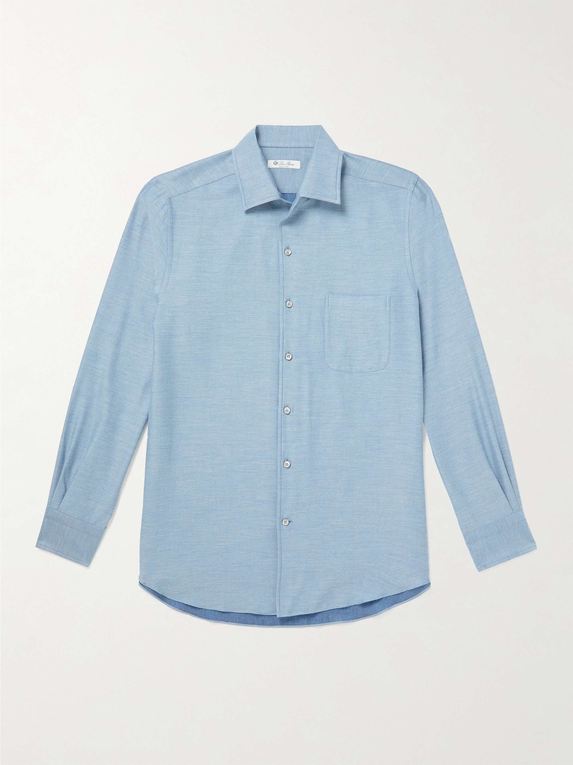 André Cotton and Cashmere-Blend Twill Shirt view
