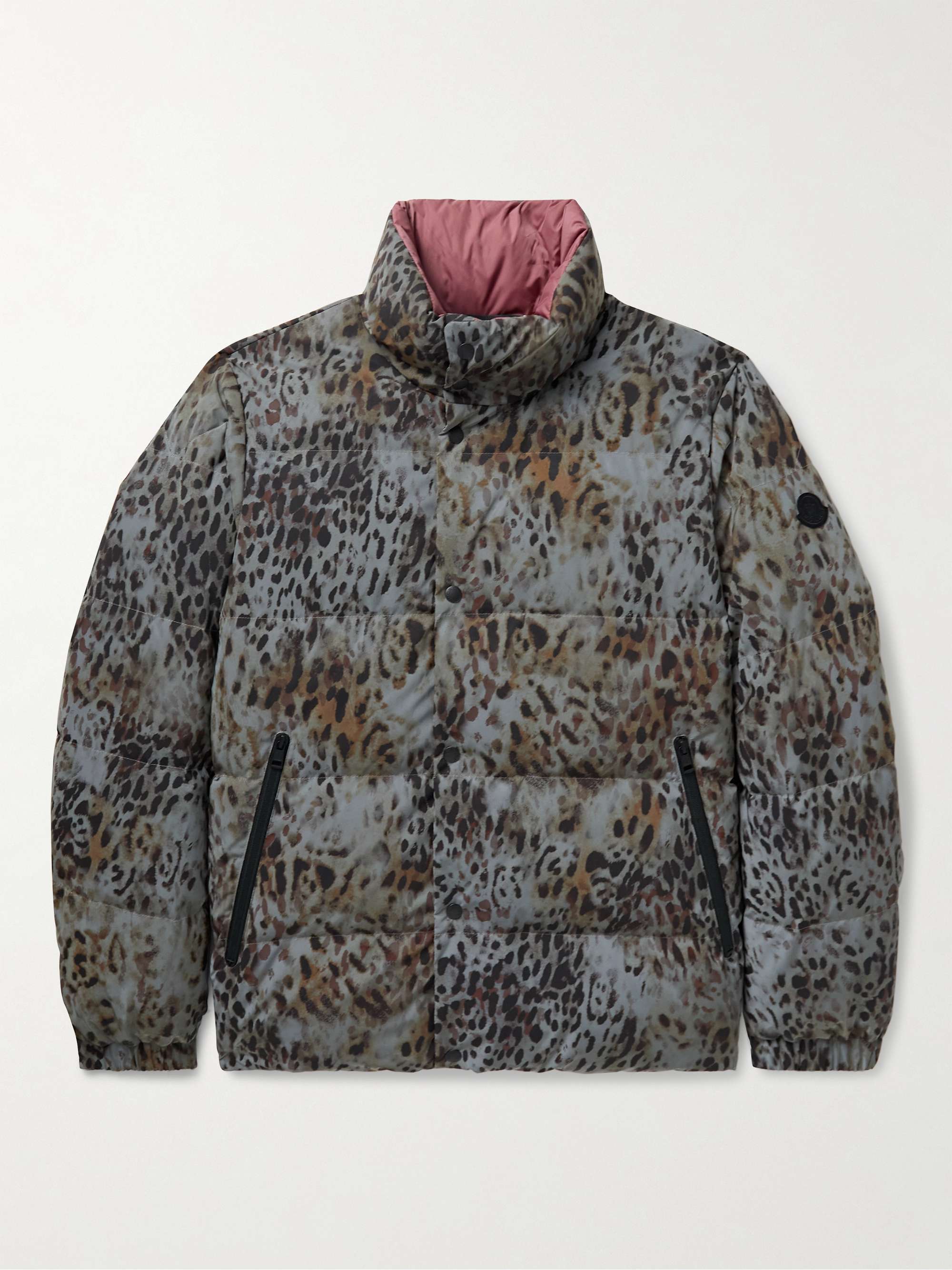 2 Moncler 1952 Reflective Reversible Cheetah-Print Shell Down Jacket view