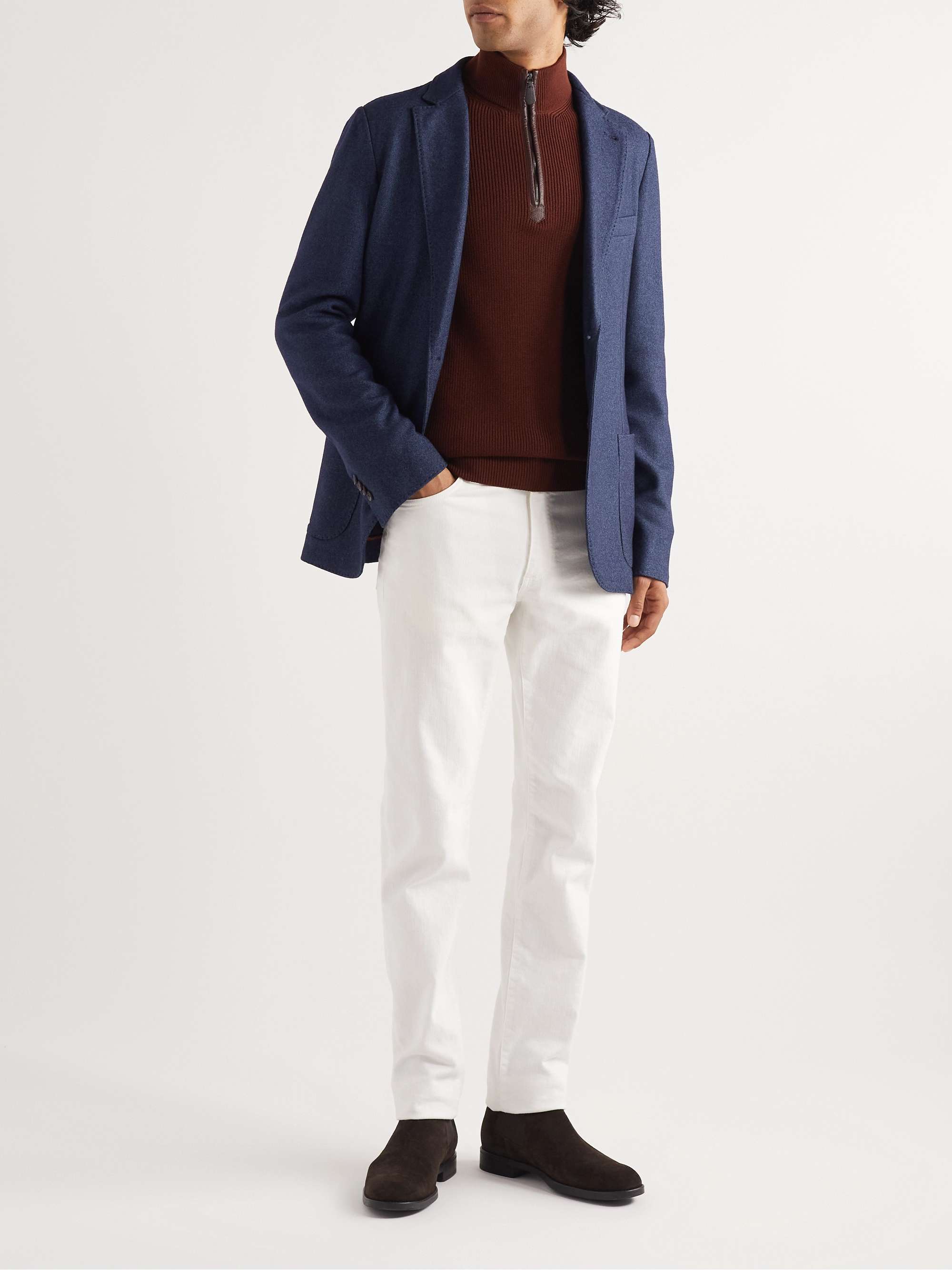 Unstructured Silk and Cashmere-Blend Blazer view