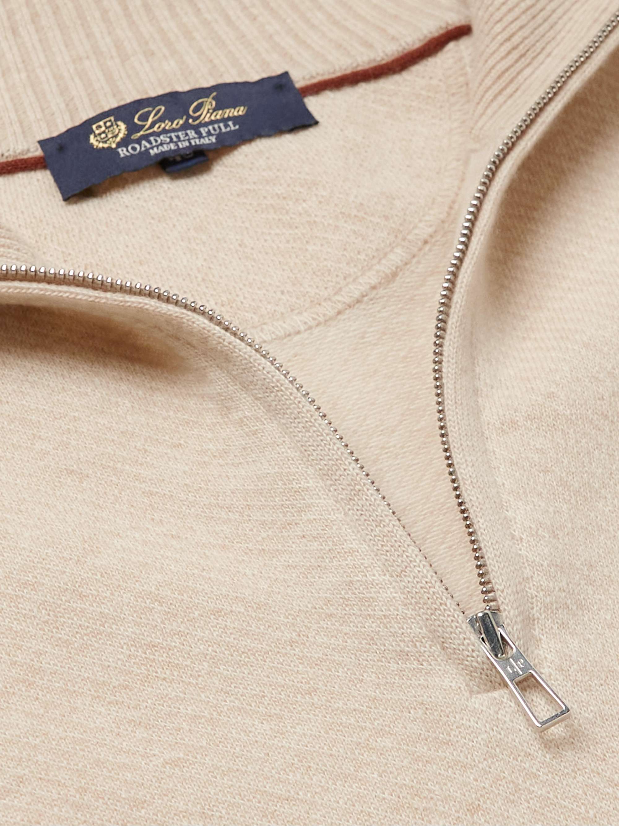Slim-Fit Cashmere Half-Zip Sweater view