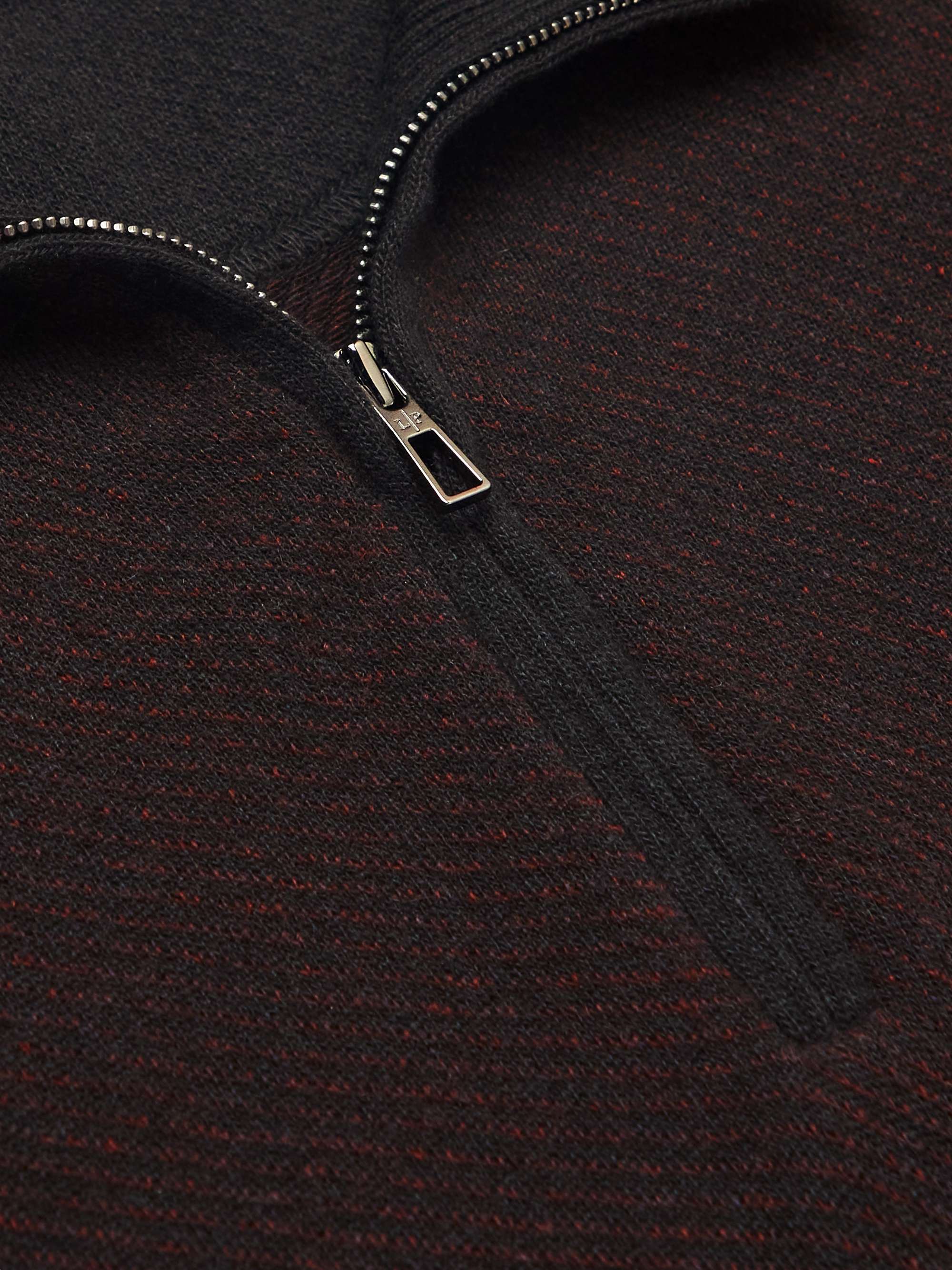 Roadster Slim-Fit Striped Cashmere Half-Zip Sweater view