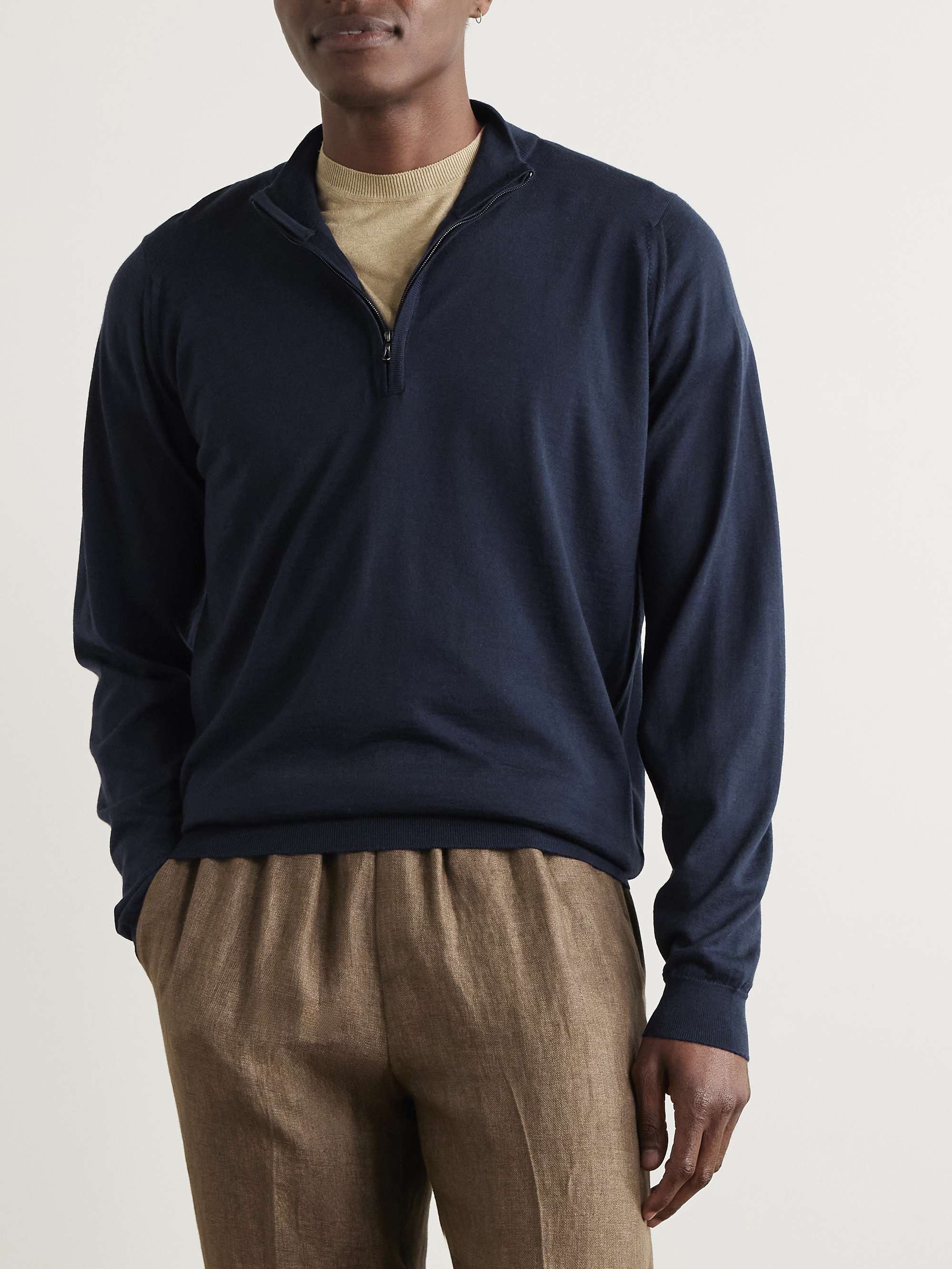 Barrow Merino Wool Half-Zip Sweater view