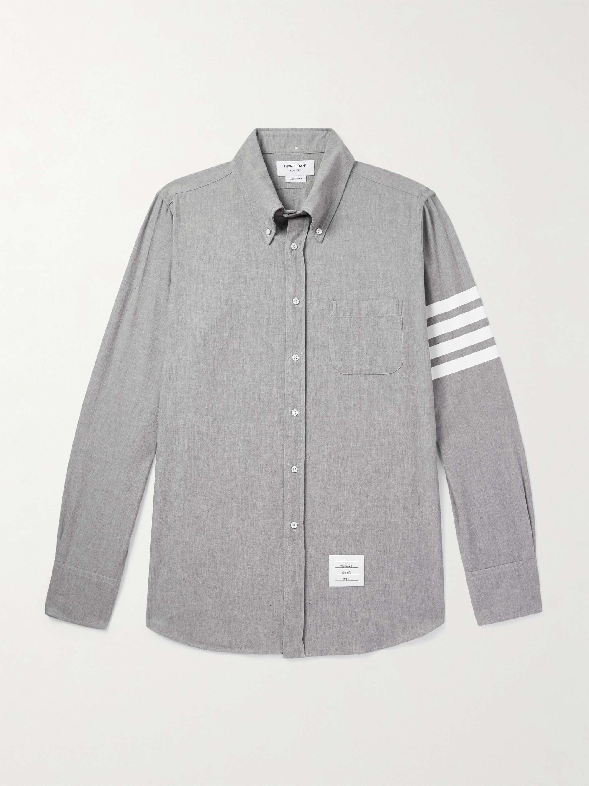 Button-Down Collar Striped Cotton-Chambray Shirt view