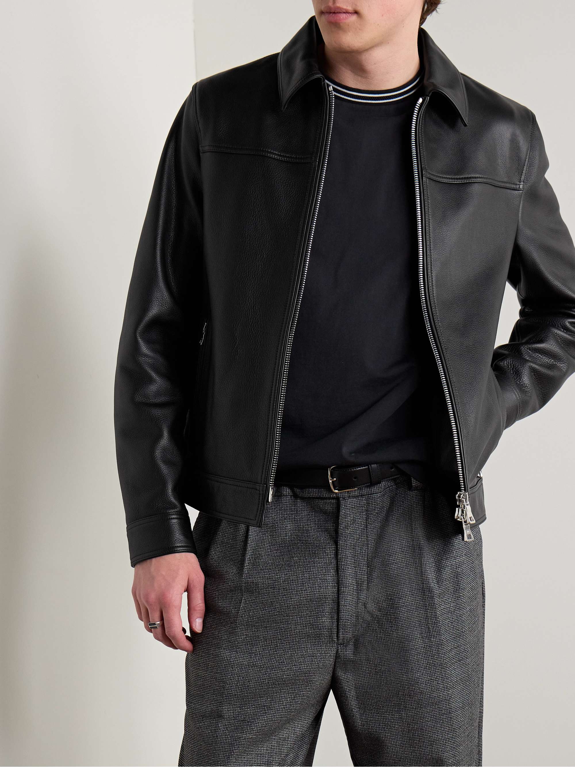 Full-Grain Leather Coach Jacket view
