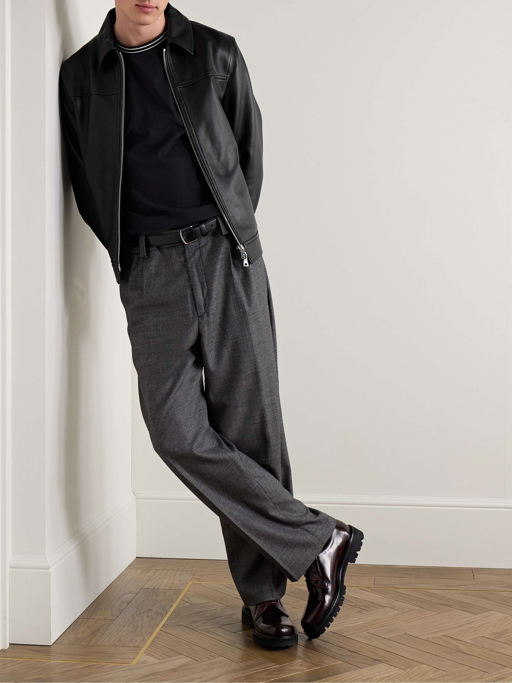 Full-Grain Leather Coach Jacket view