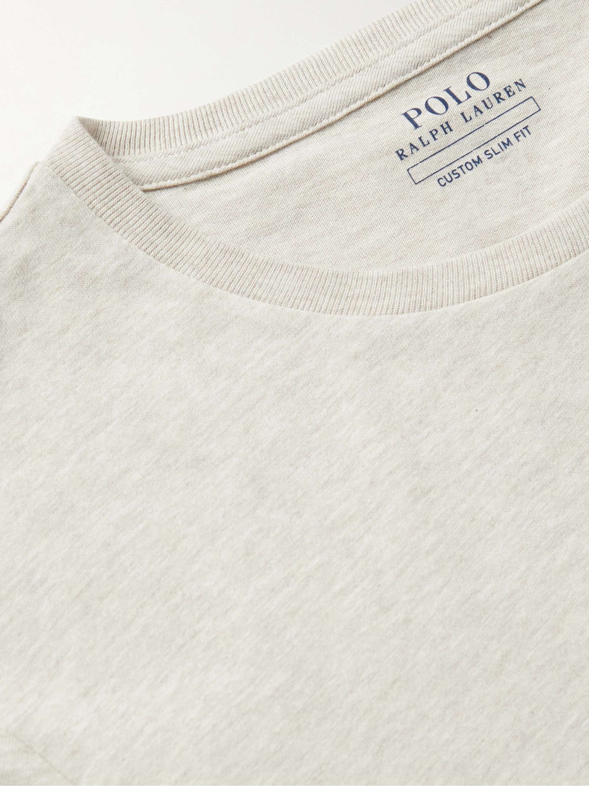 Slim-Fit Logo-Embroidered Mélange Cotton-Jersey T-Shirt view