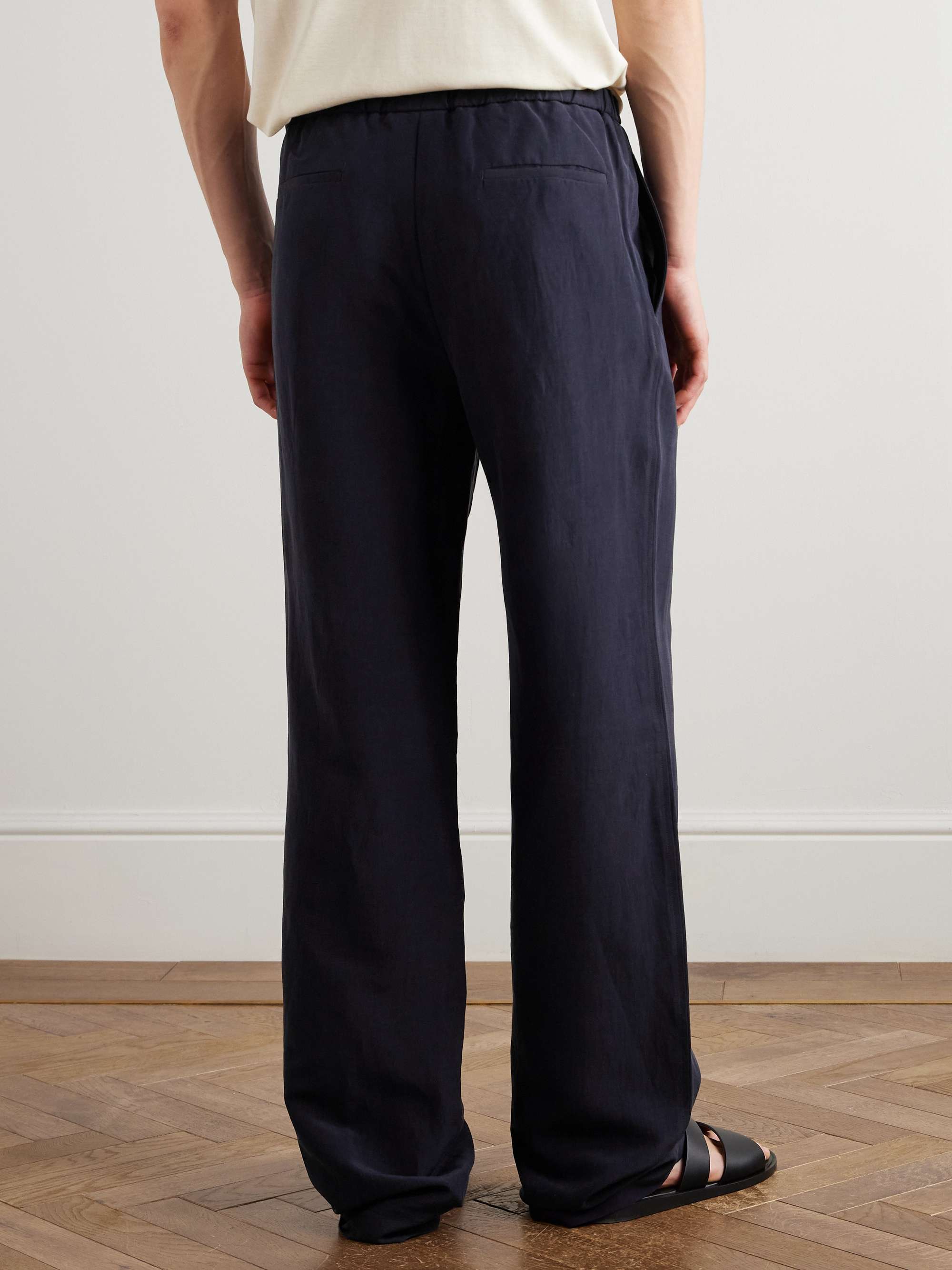 Maryln Straight-Leg Linen and Silk-Blend Trousers view