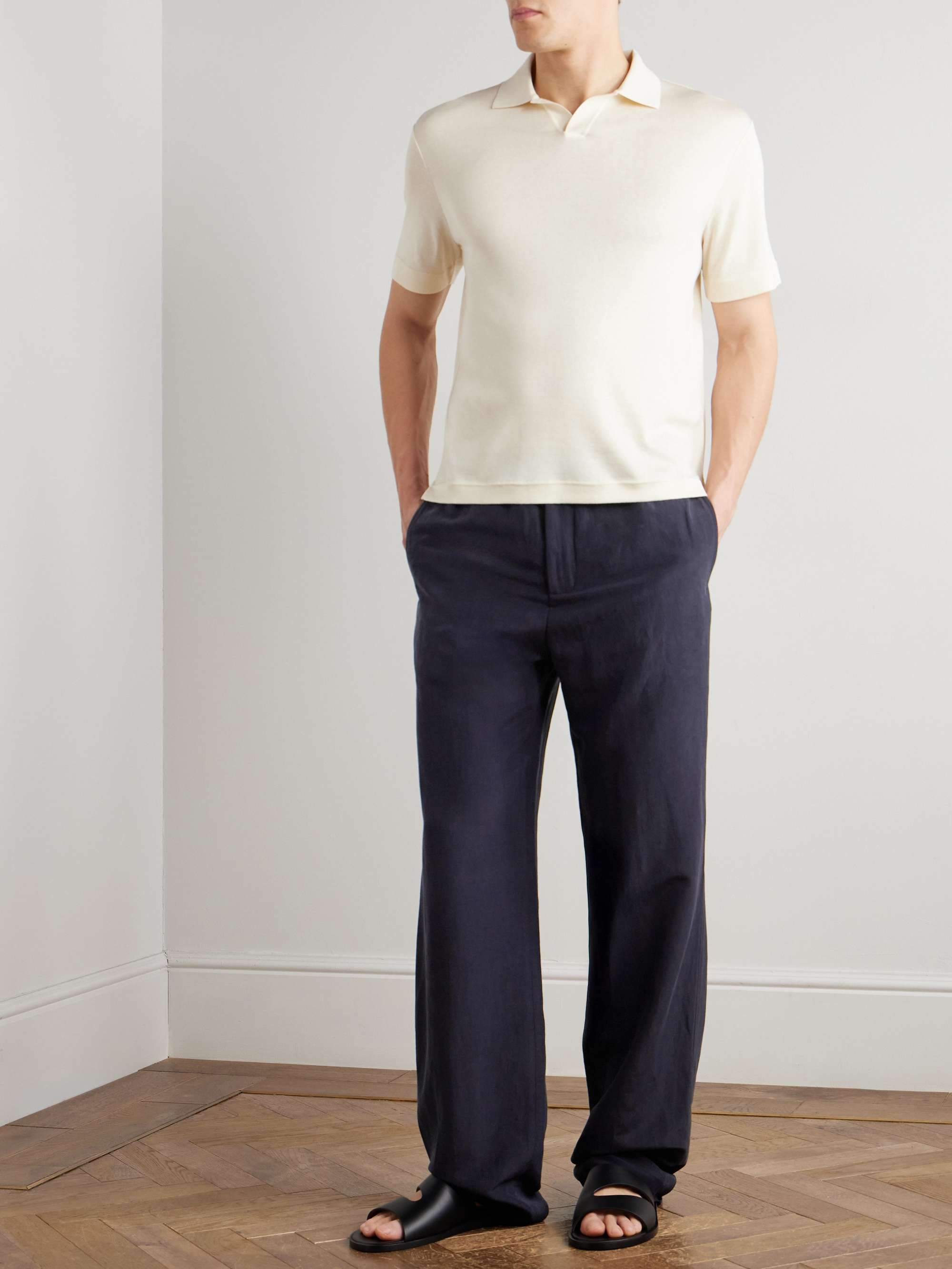 Maryln Straight-Leg Linen and Silk-Blend Trousers view