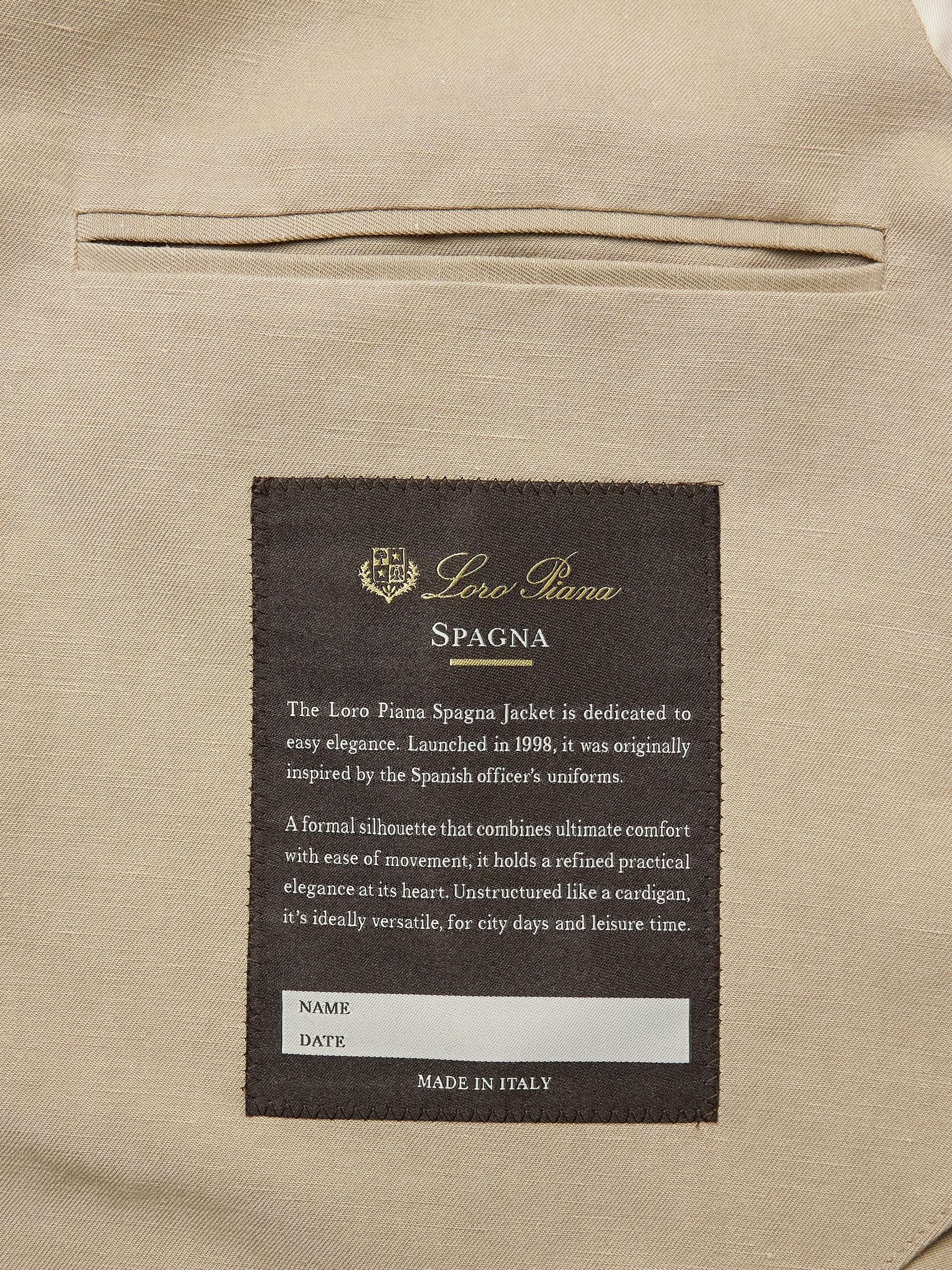 Spagna Unstructured Nehru-Collar Linen and Silk-Blend Twill Jacket view