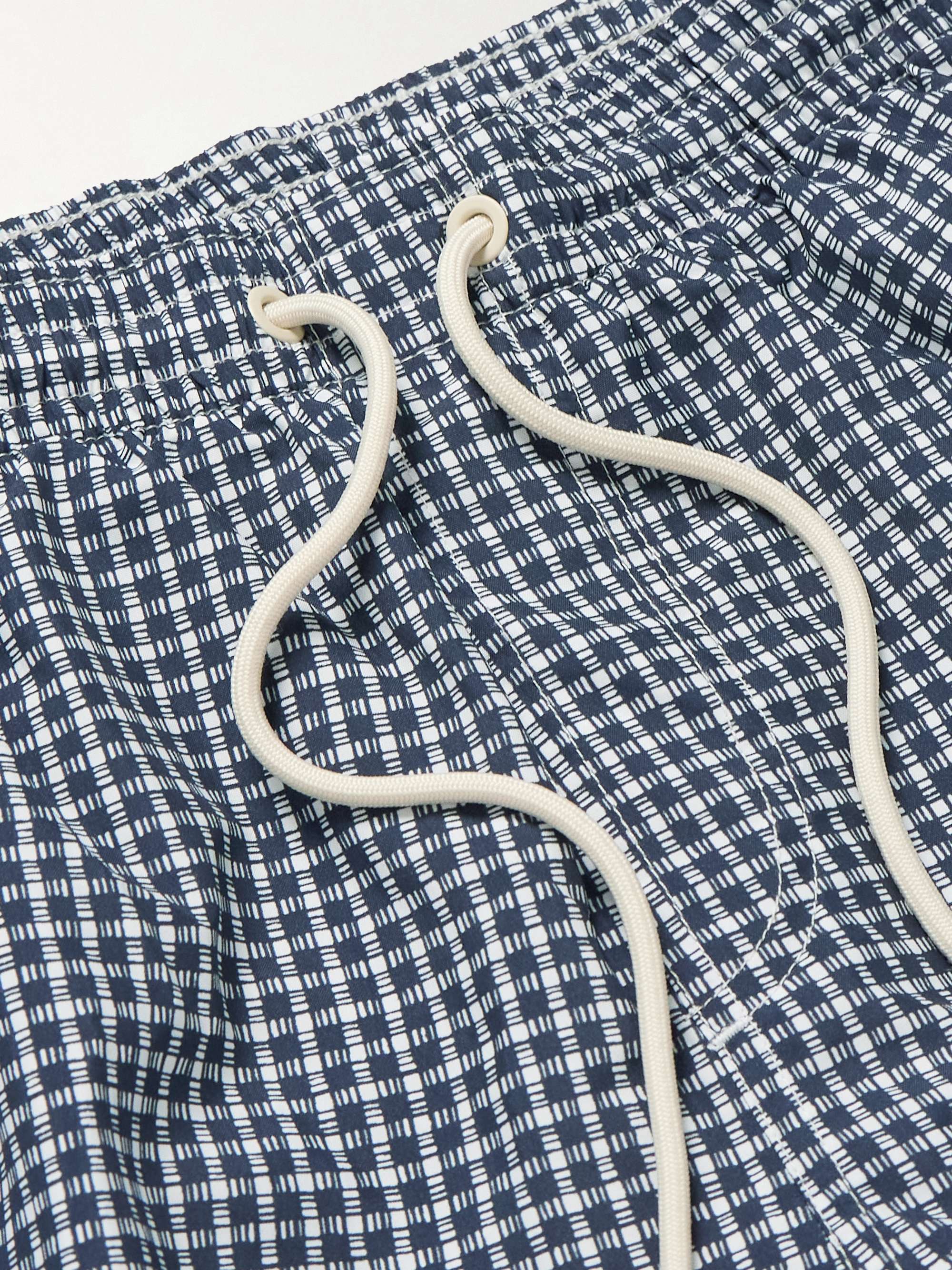 Daneu Straight-Leg Mid-Length Checked Swim Shorts view