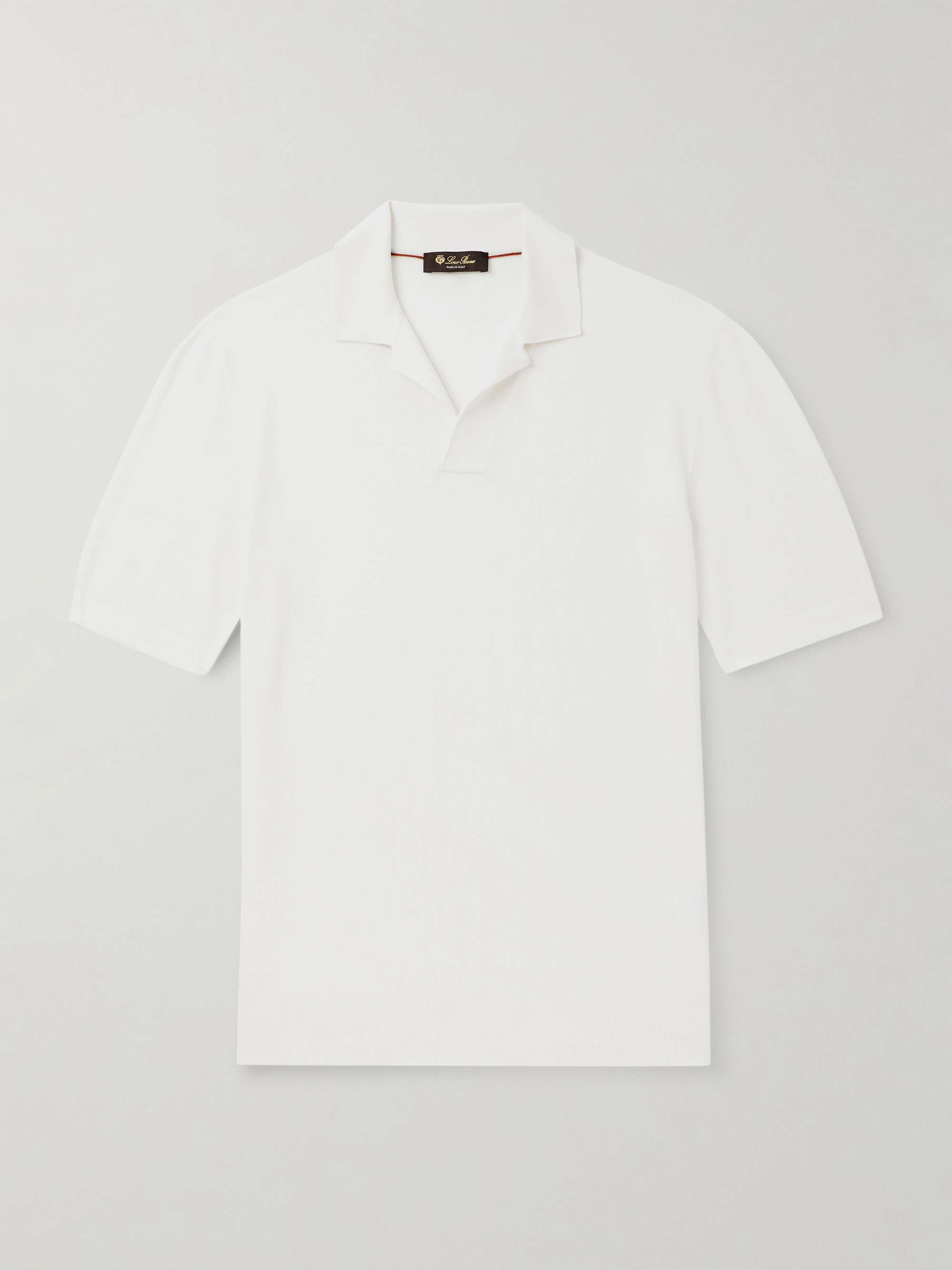 Cotton and Silk-Blend Piqué Polo Shirt view