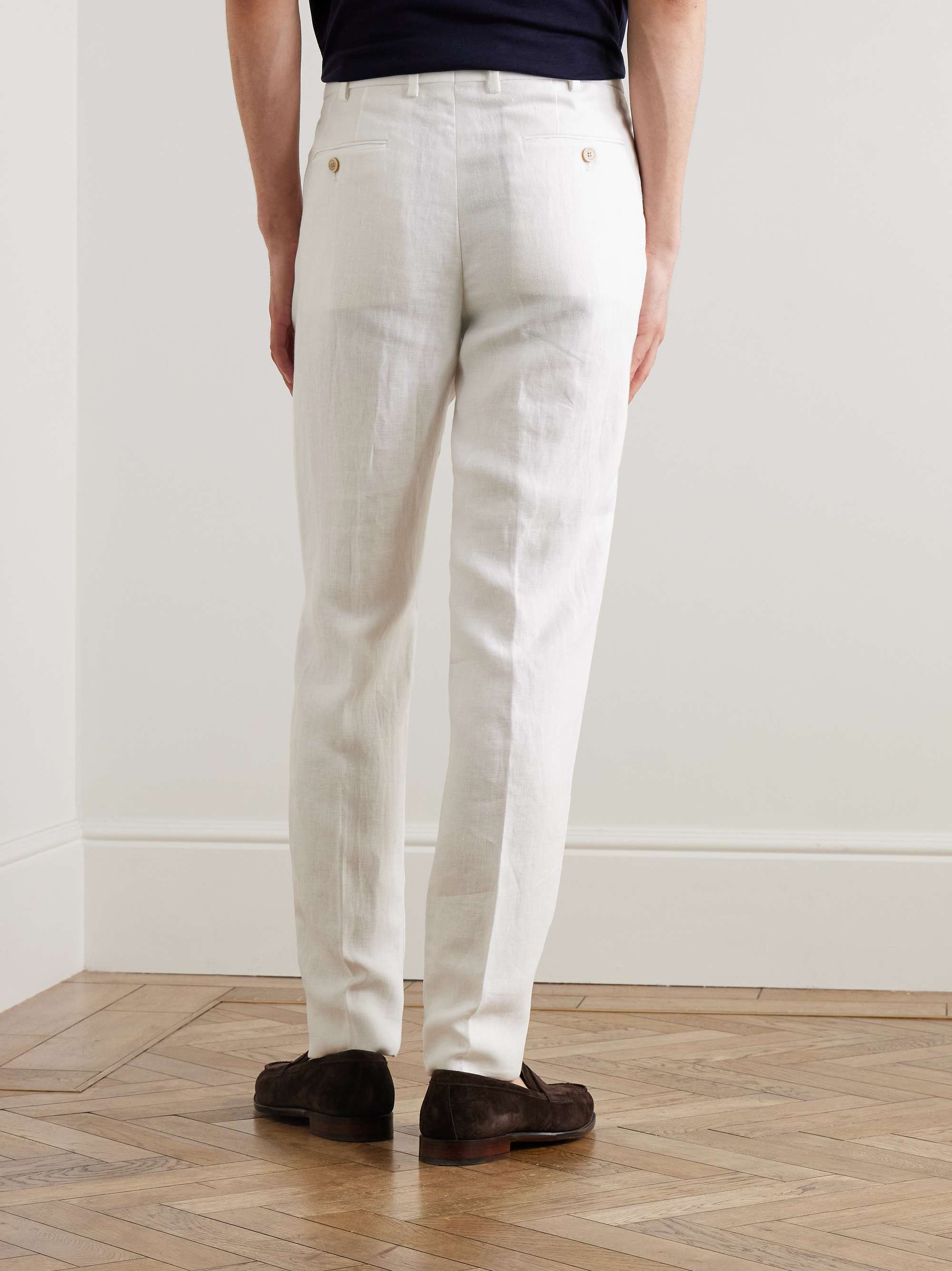 Carlo Straight-Leg Linen Trousers view