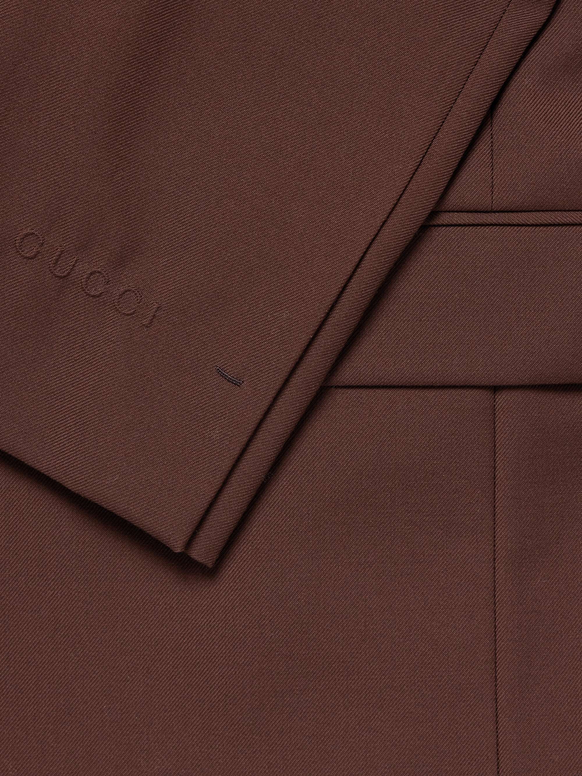 Slim-Fit Logo-Embossed Wool-Twill Blazer view