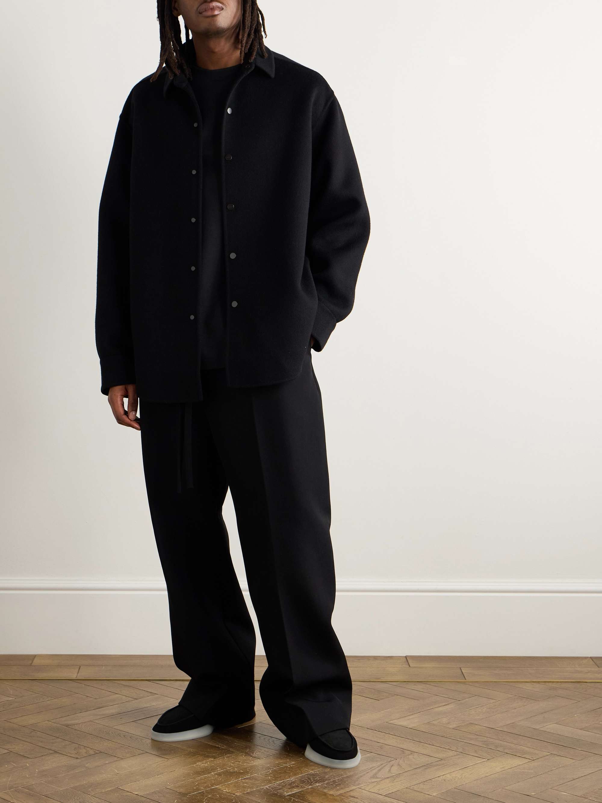 Oversized Double-Faced Virgin Wool and Cashmere-Blend Overshirt view