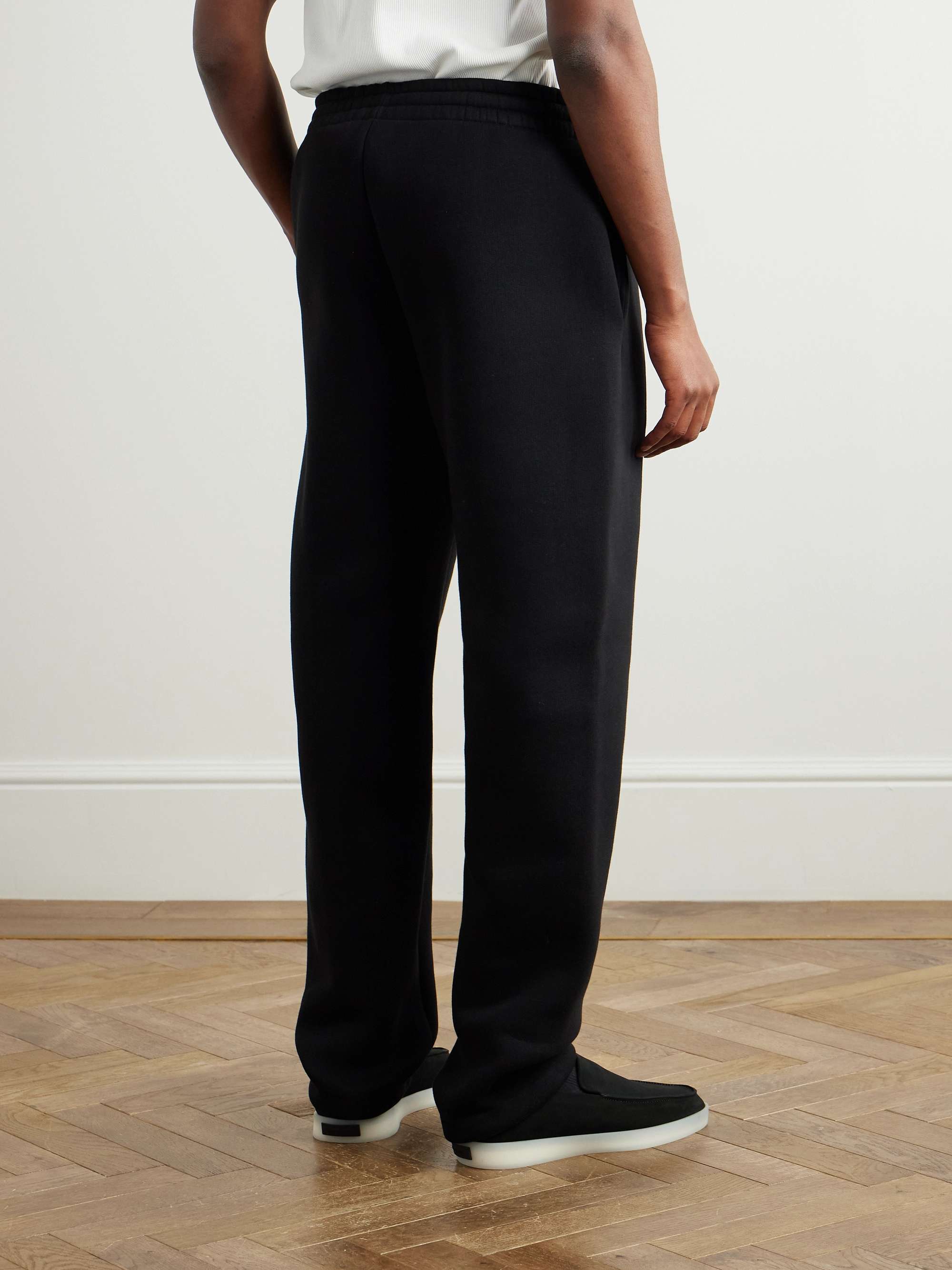 Straight-Leg Cotton-Blend Jersey Sweatpants view