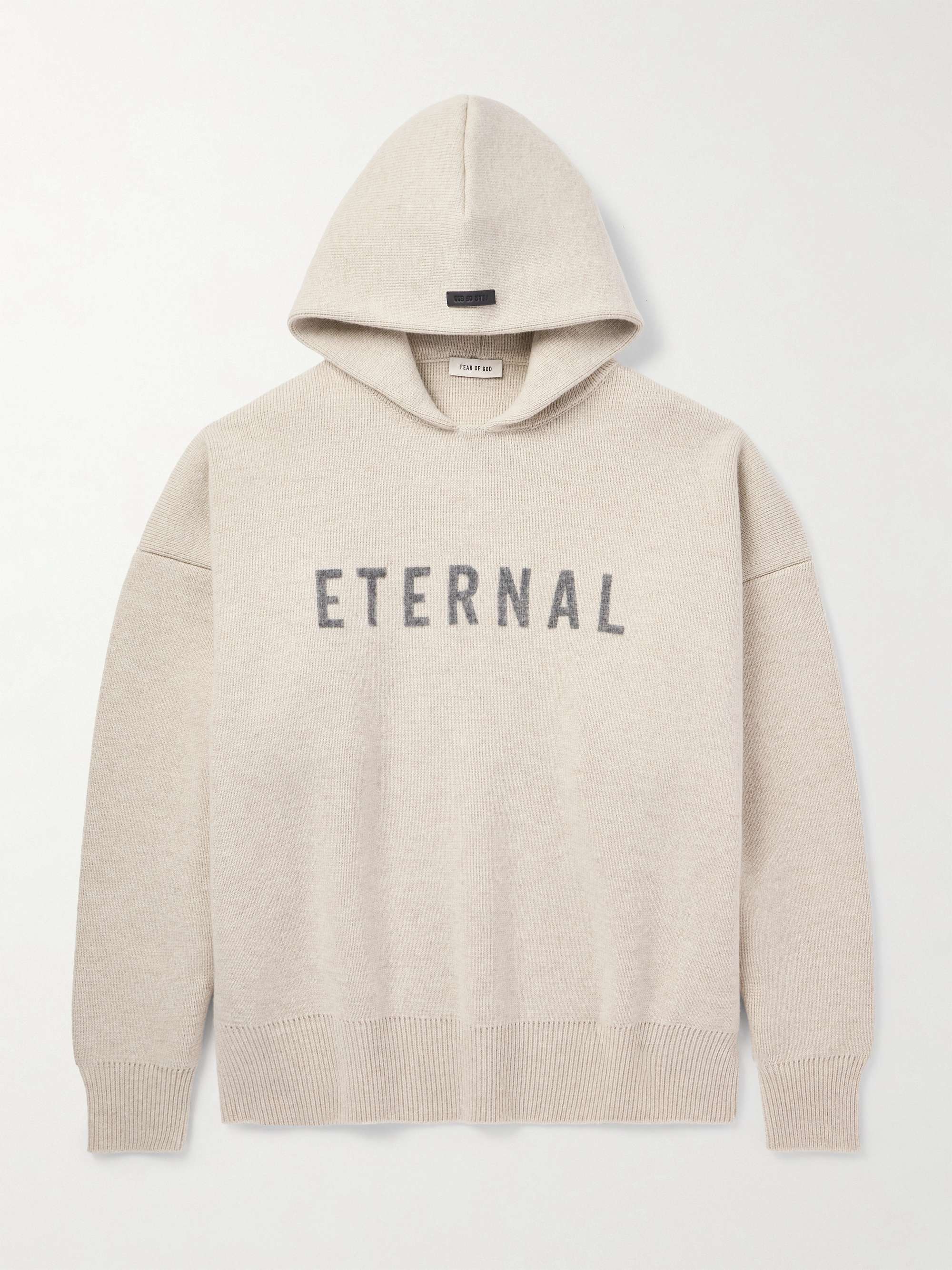 Eternal Oversized Logo-Jacquard Merino Wool Hoodie view