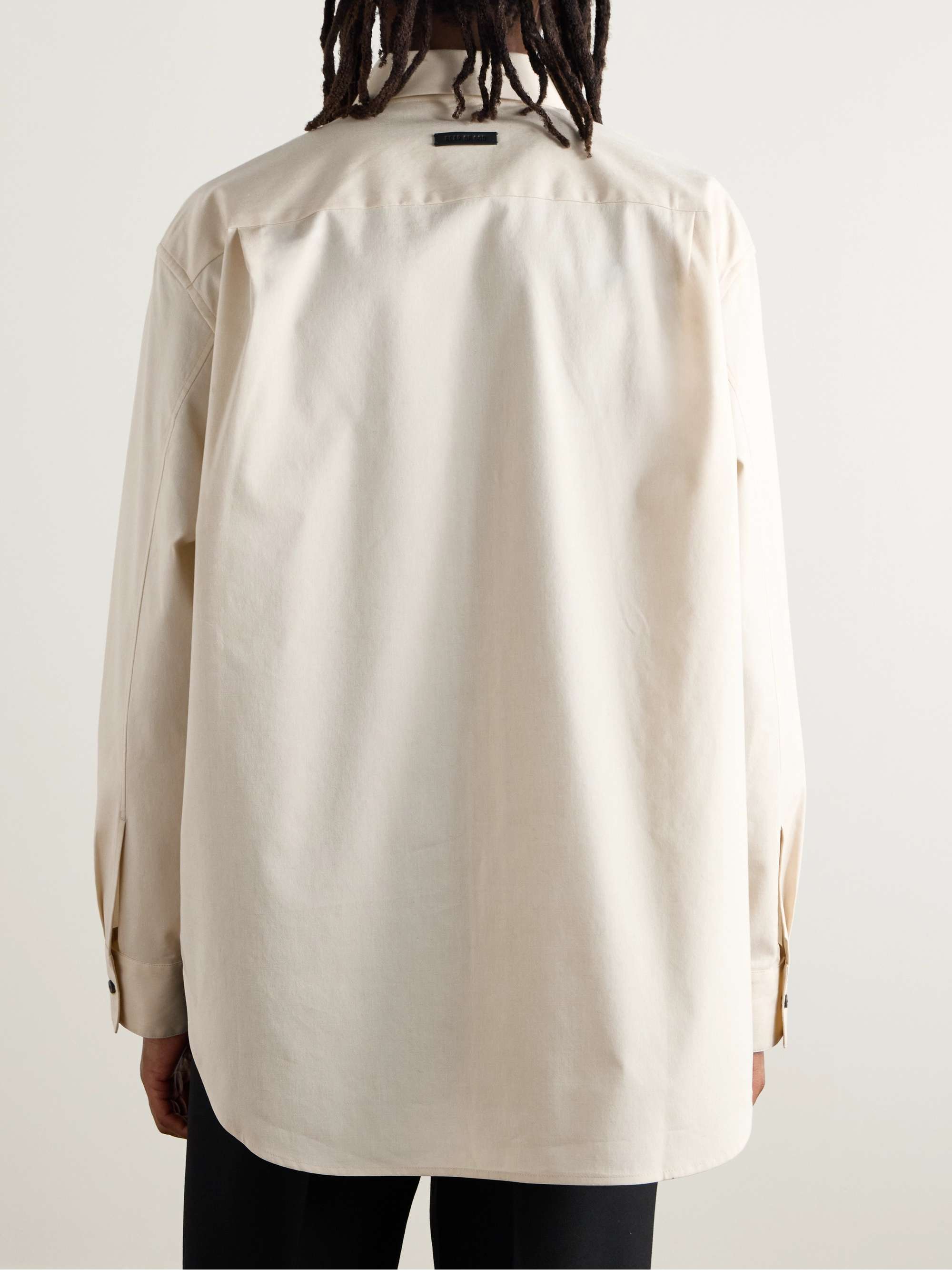 Stretch Cotton and Wool-Blend Oxford Shirt view