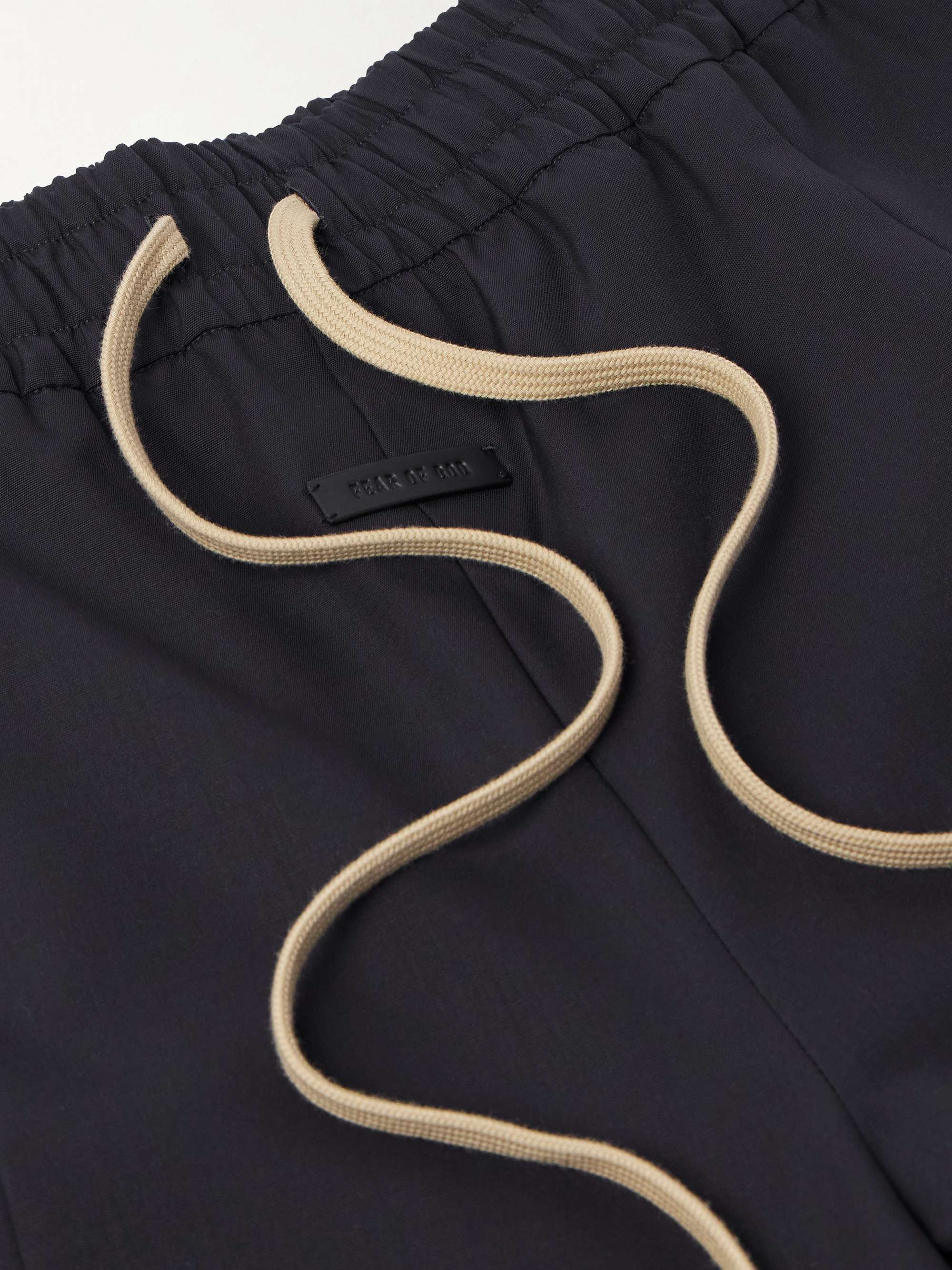 Straight-Leg Wool Drawstring Trousers view