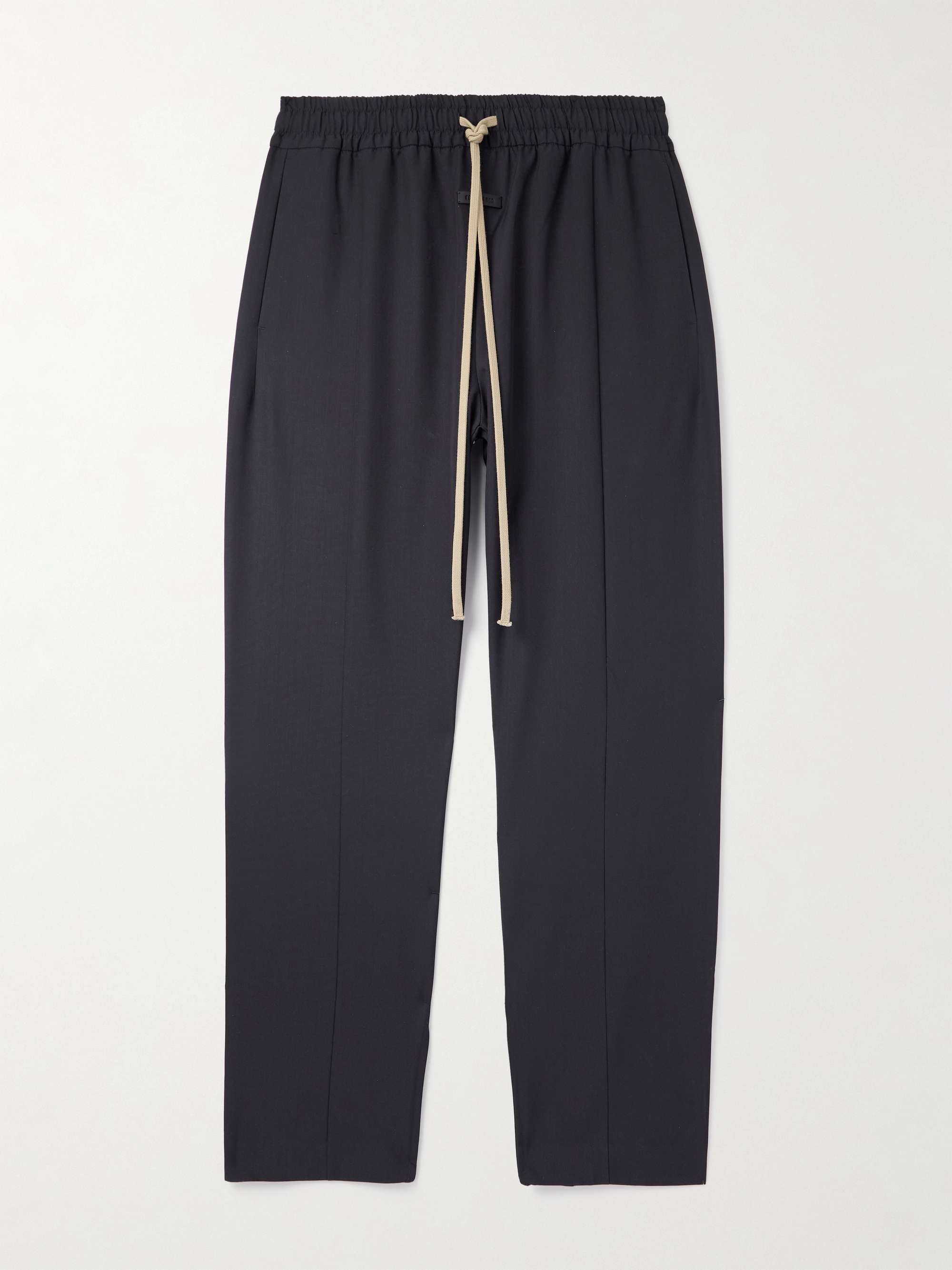 Straight-Leg Wool Drawstring Trousers view