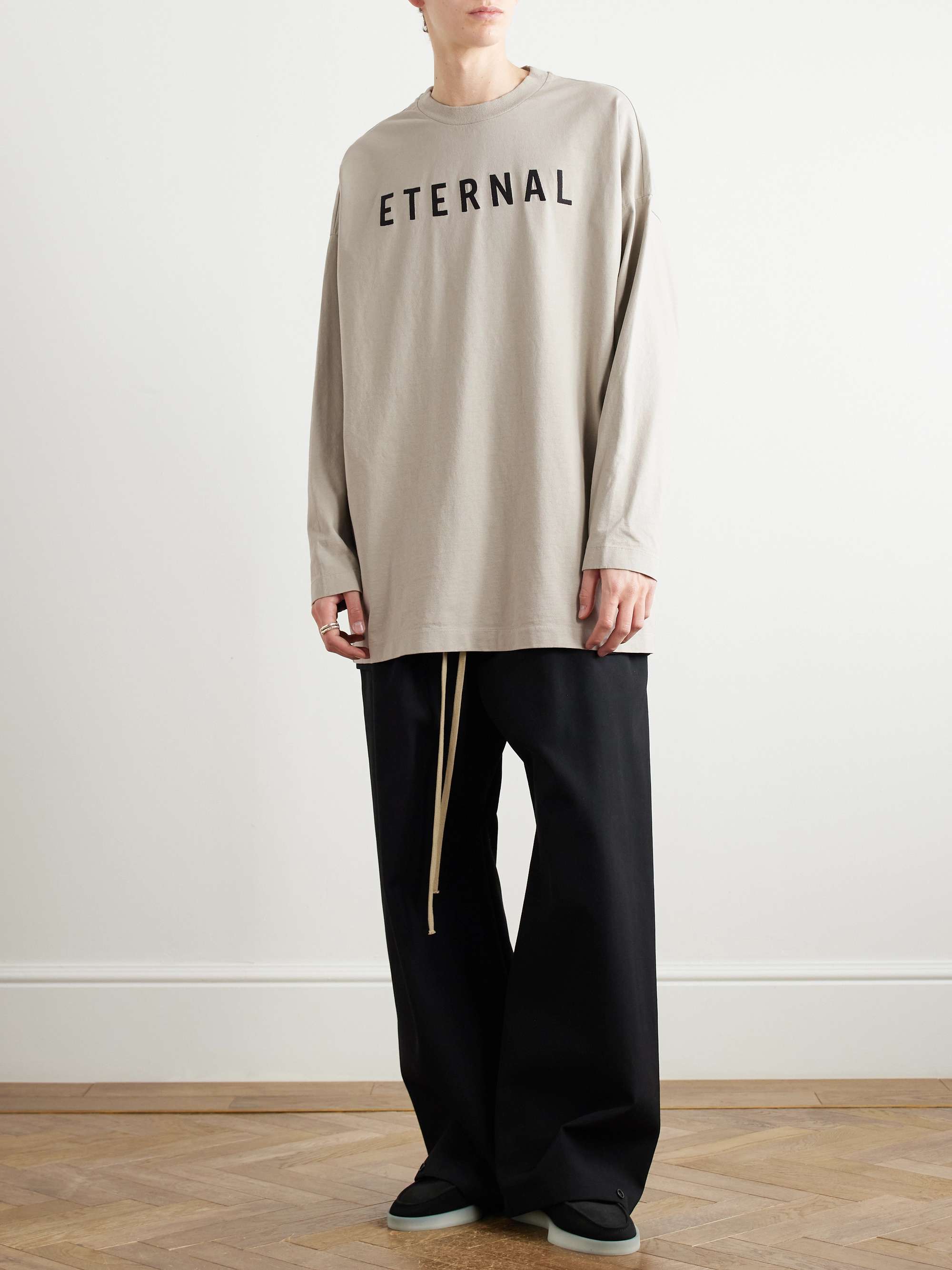 Eternal Oversized Logo-Flocked Cotton-Jersey T-Shirt view