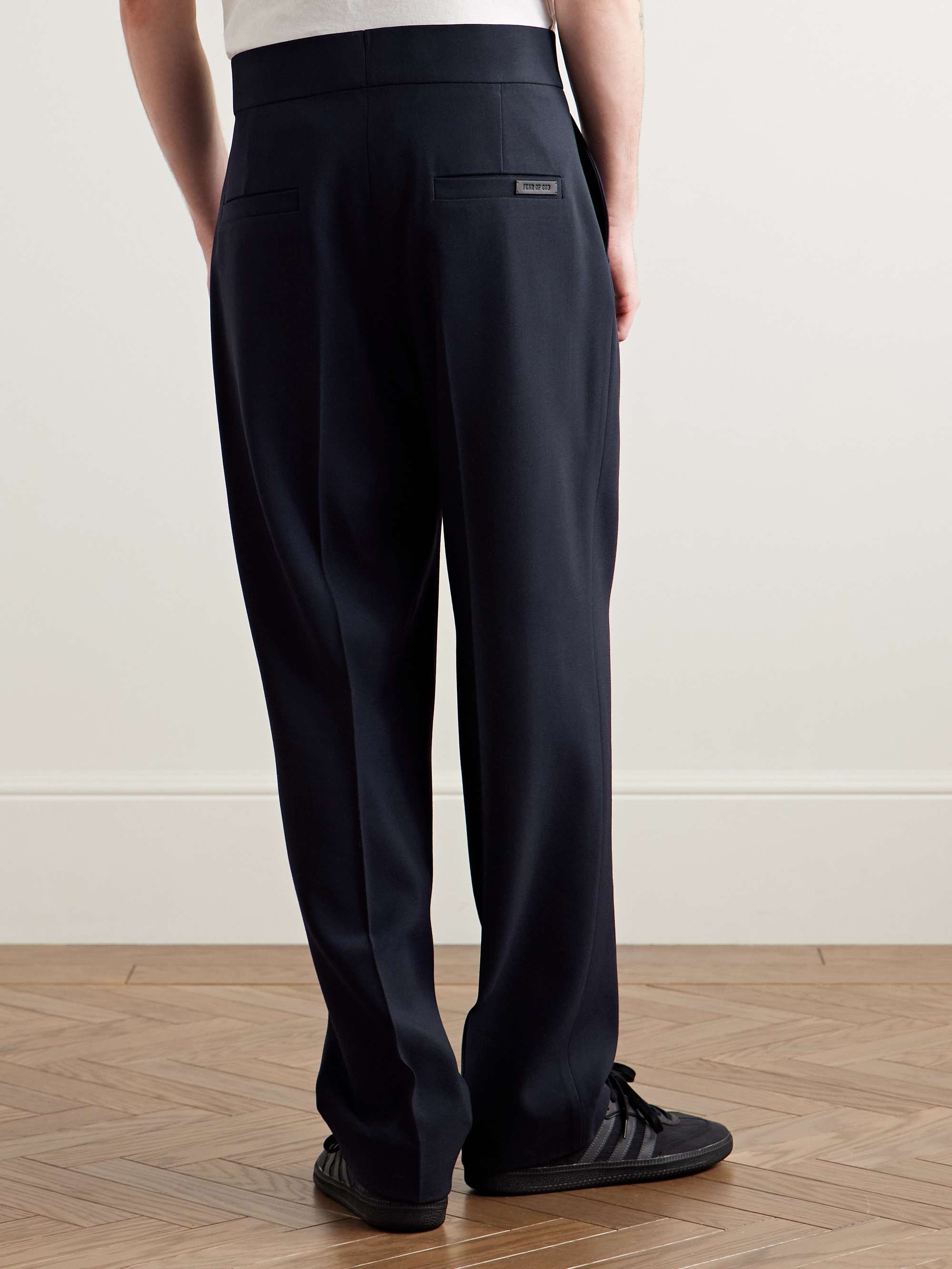 Eternal Wide-Leg Pleated Virgin Wool Trousers view