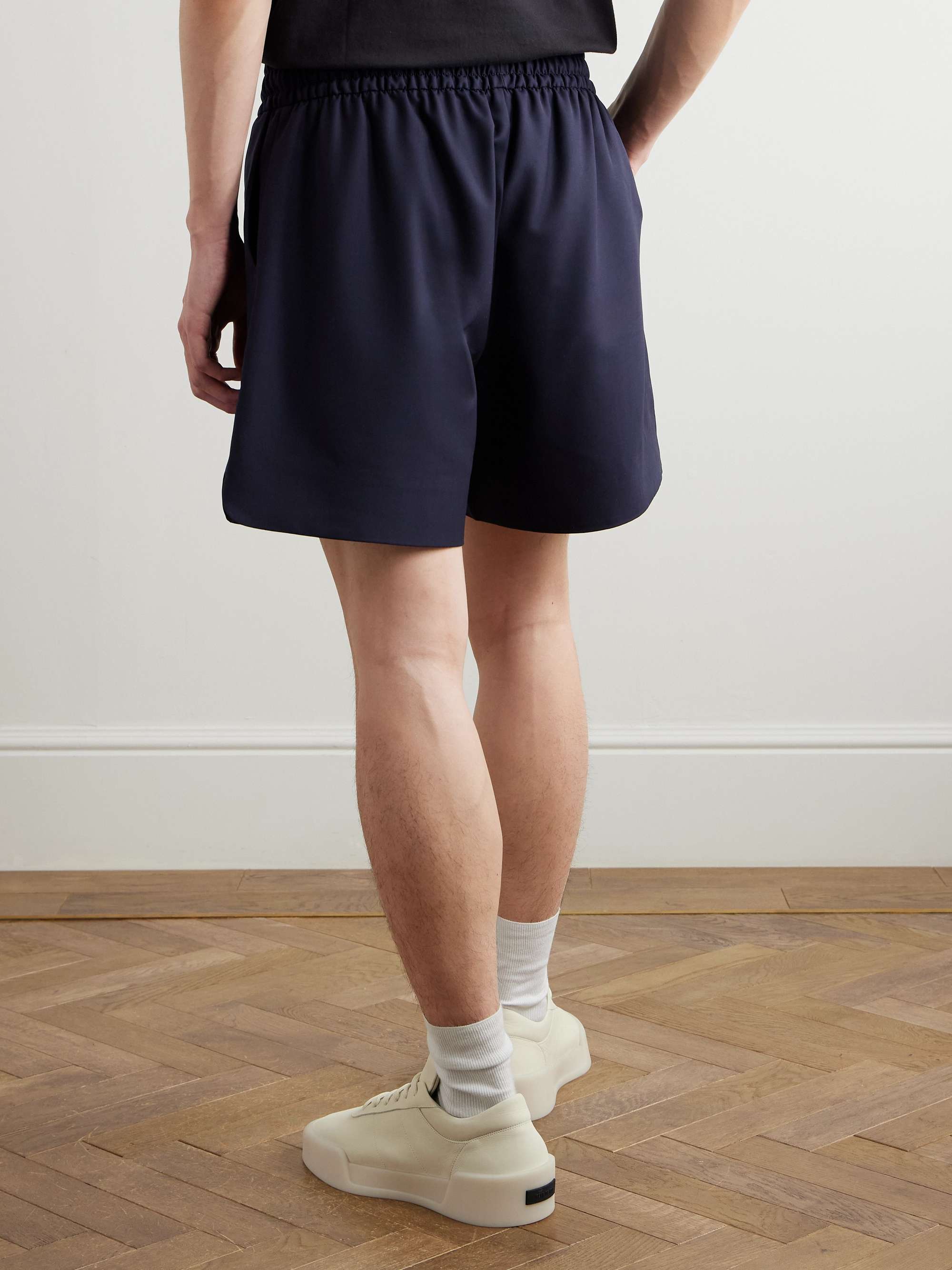 Straight-Leg Canvas Drawstring Shorts view