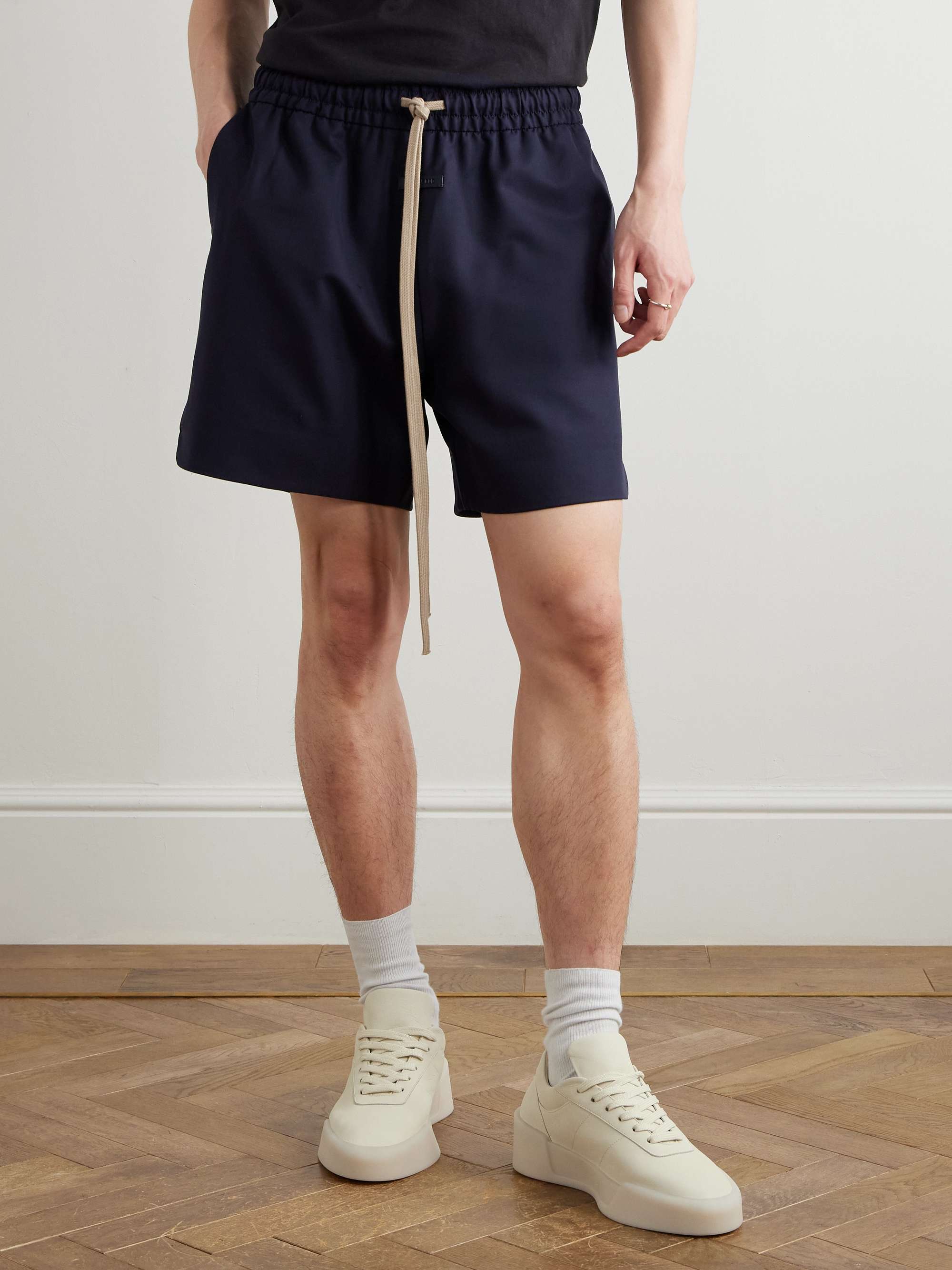 Straight-Leg Canvas Drawstring Shorts view
