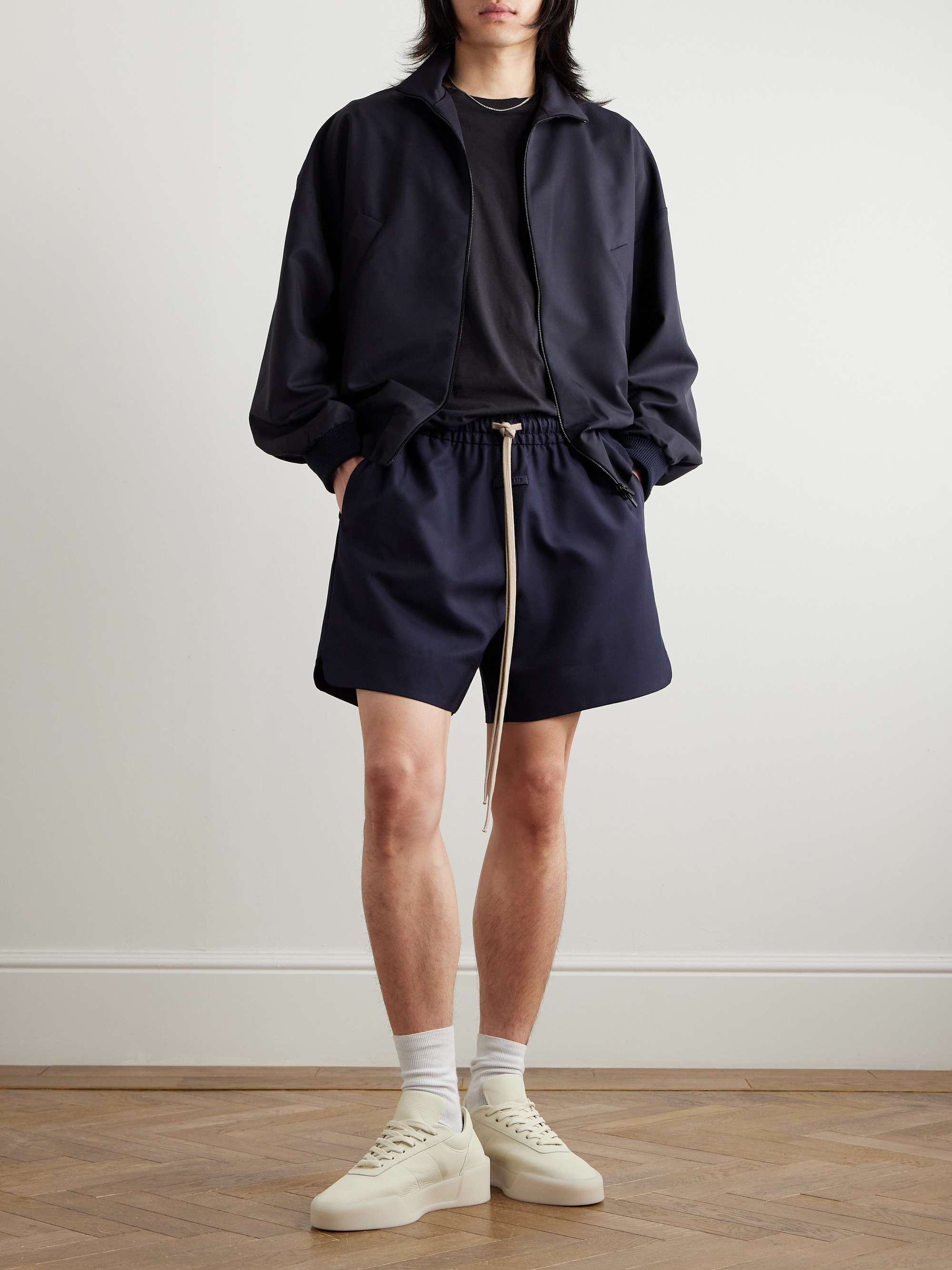 Straight-Leg Canvas Drawstring Shorts view