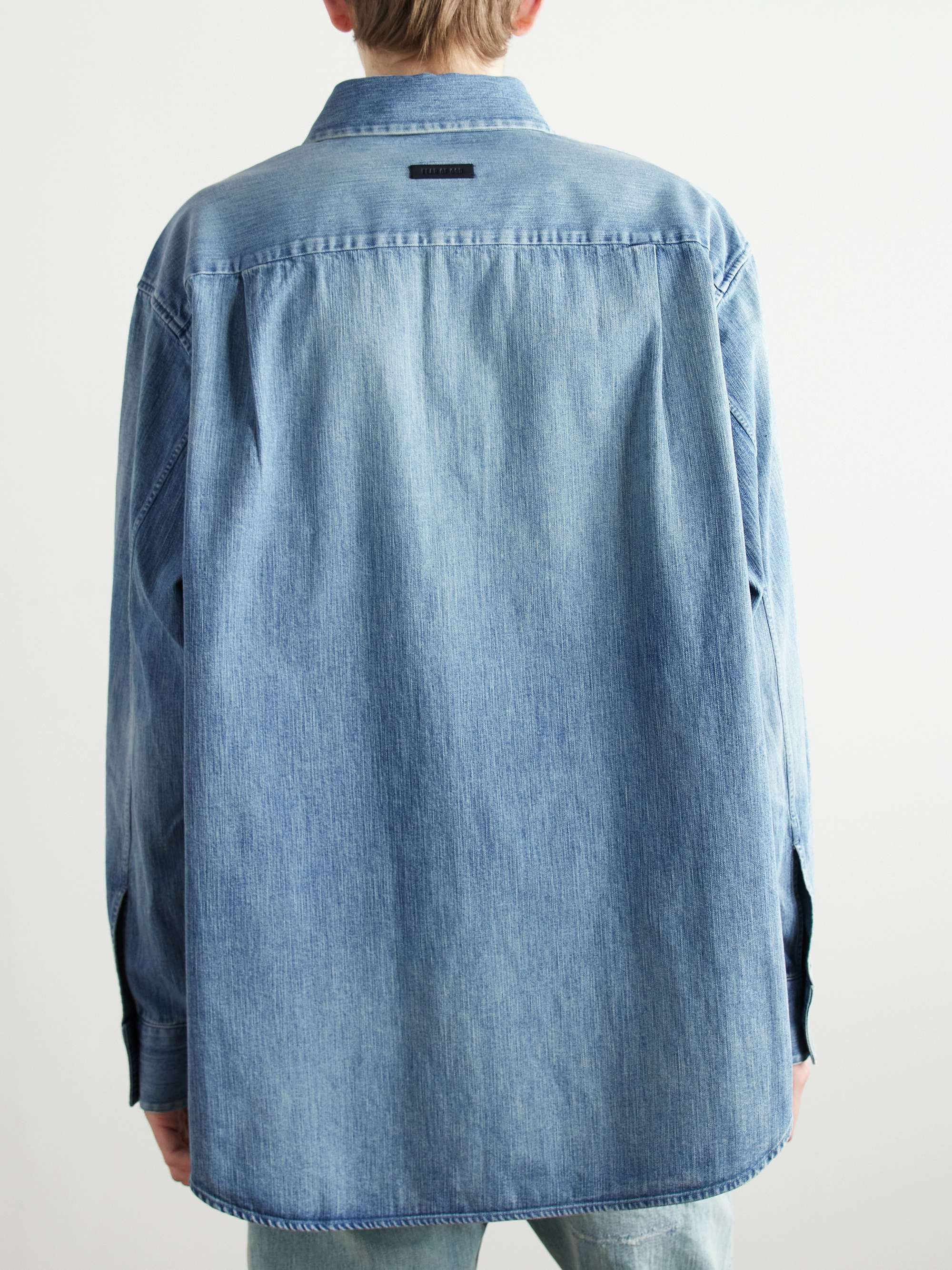 Tie-Detailed Denim Shirt view