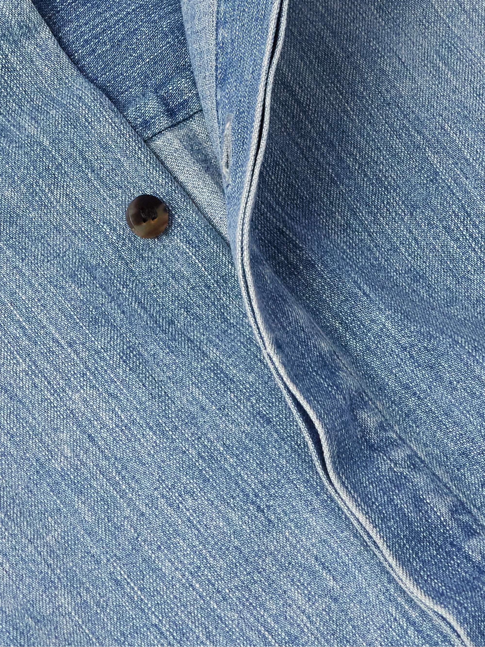 Tie-Detailed Denim Shirt view