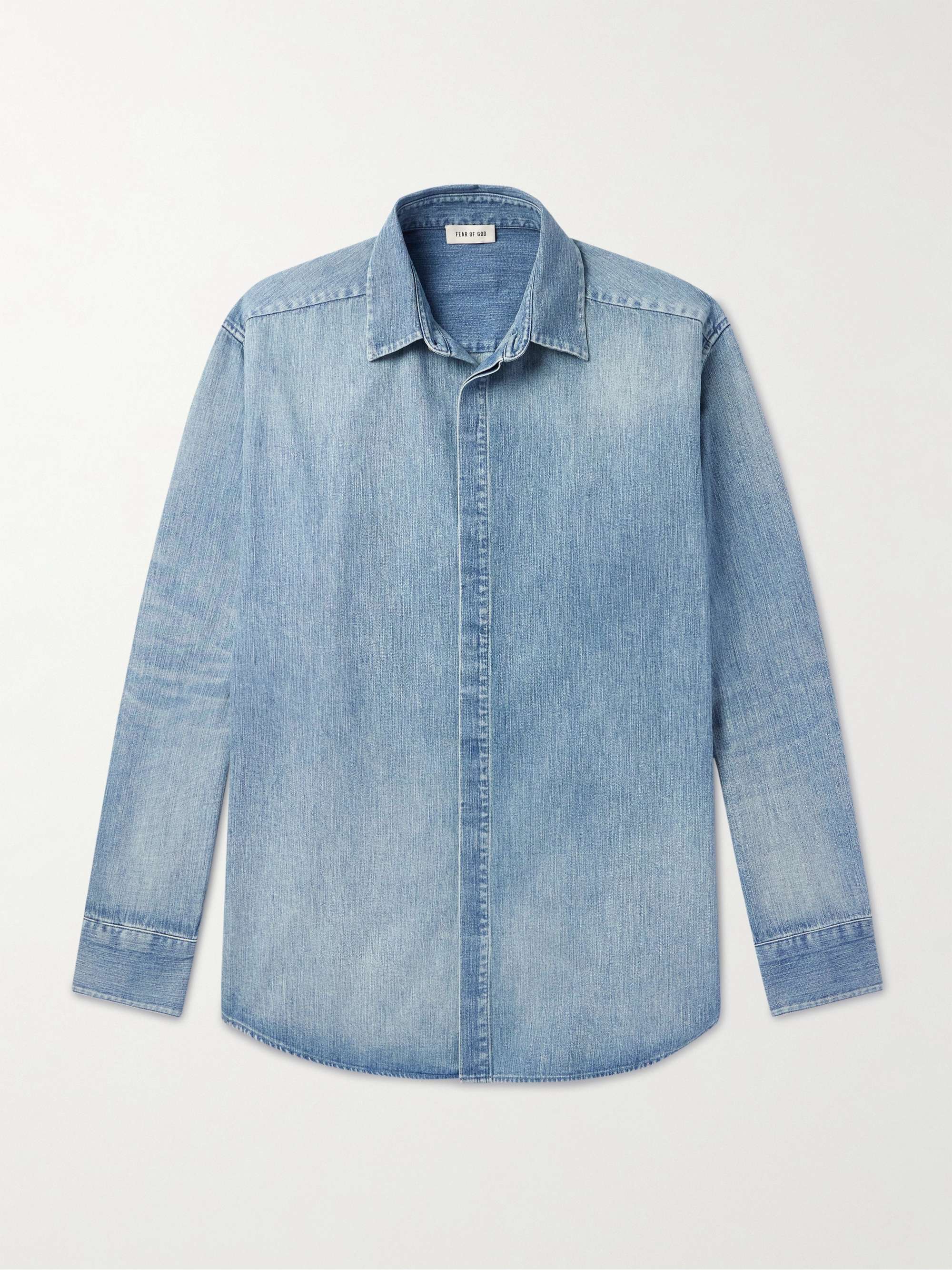 Tie-Detailed Denim Shirt view