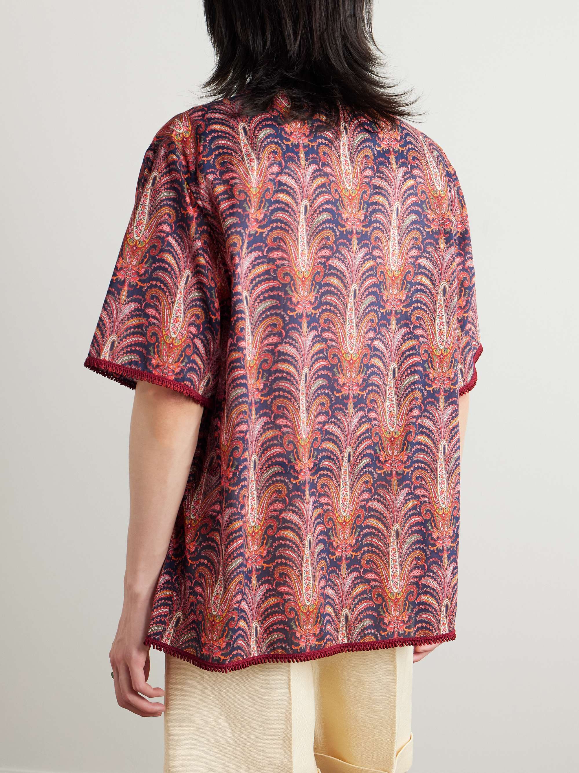Camp-Collar Paisley-Print Cotton-Voile Shirt view