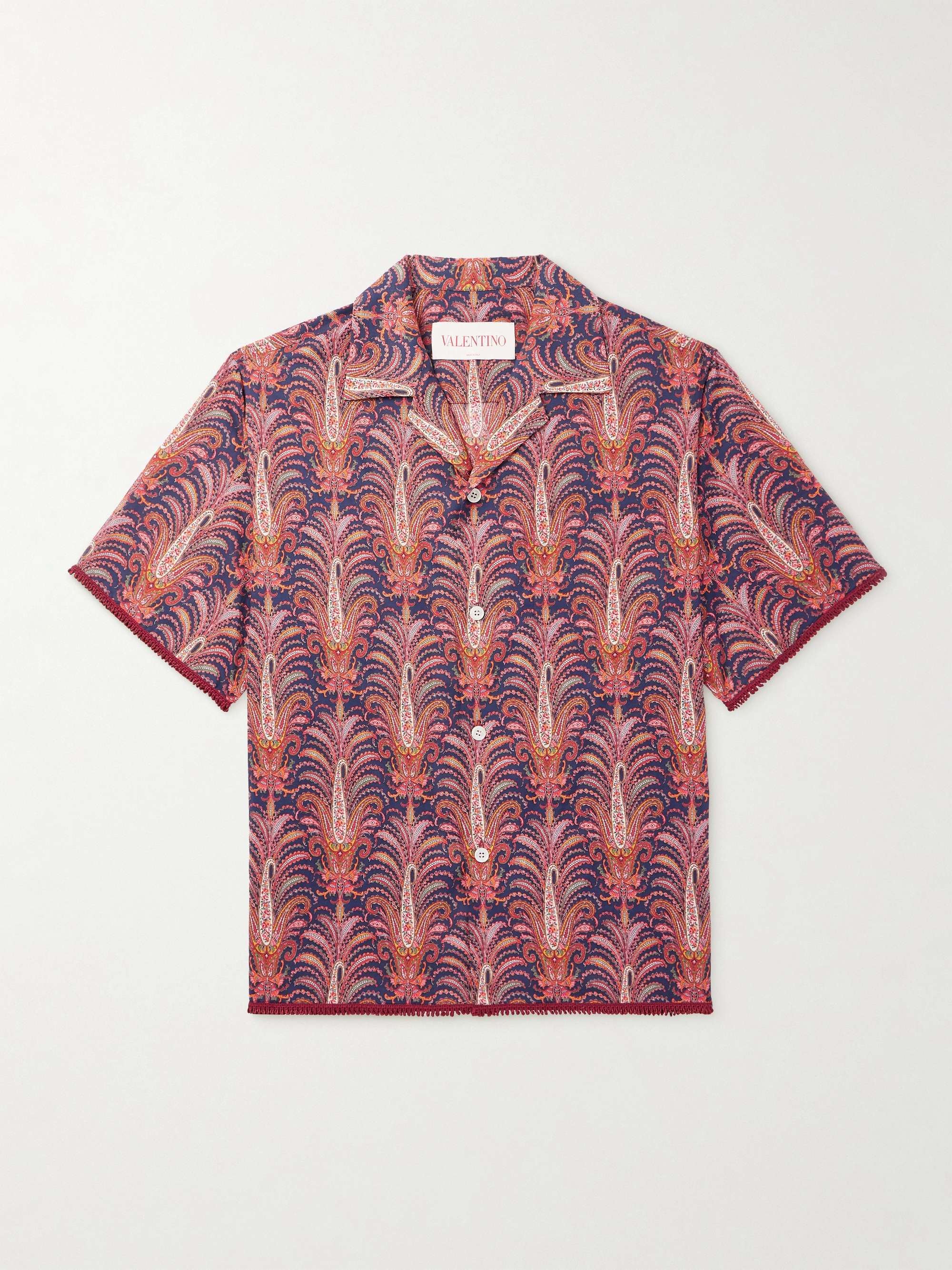Camp-Collar Paisley-Print Cotton-Voile Shirt view