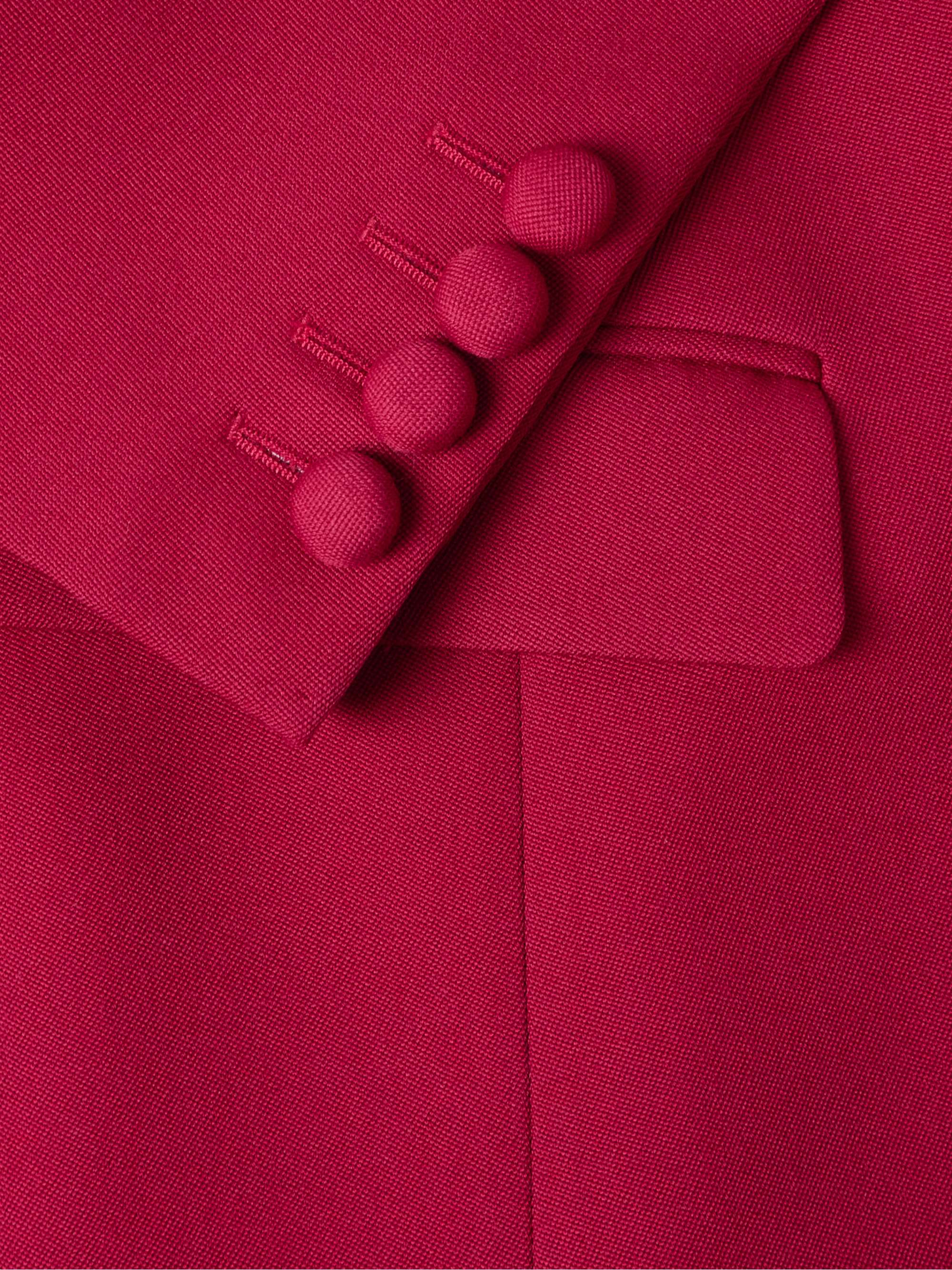 Double-Breasted Silk Satin-Trimmed Grain de Poudre Wool Blazer view