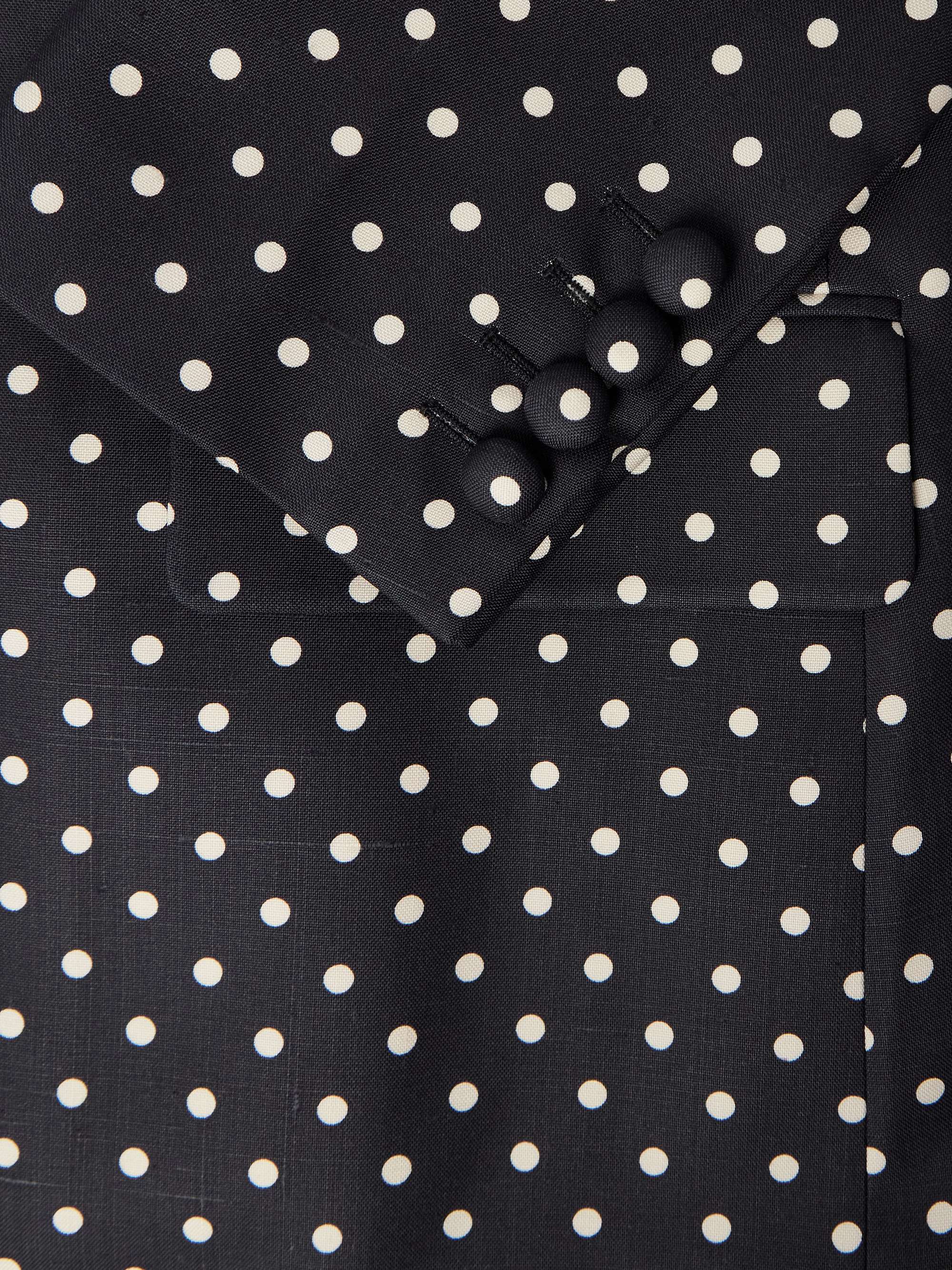 Slim-Fit Polka-Dot Silk-Shantung Blazer view